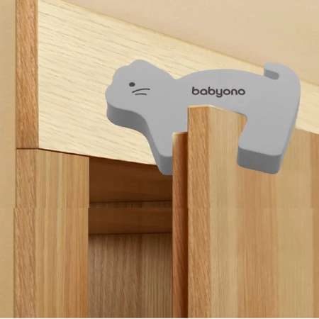 Блокиратор двери Babyono Арт.958 Звери- серый котик