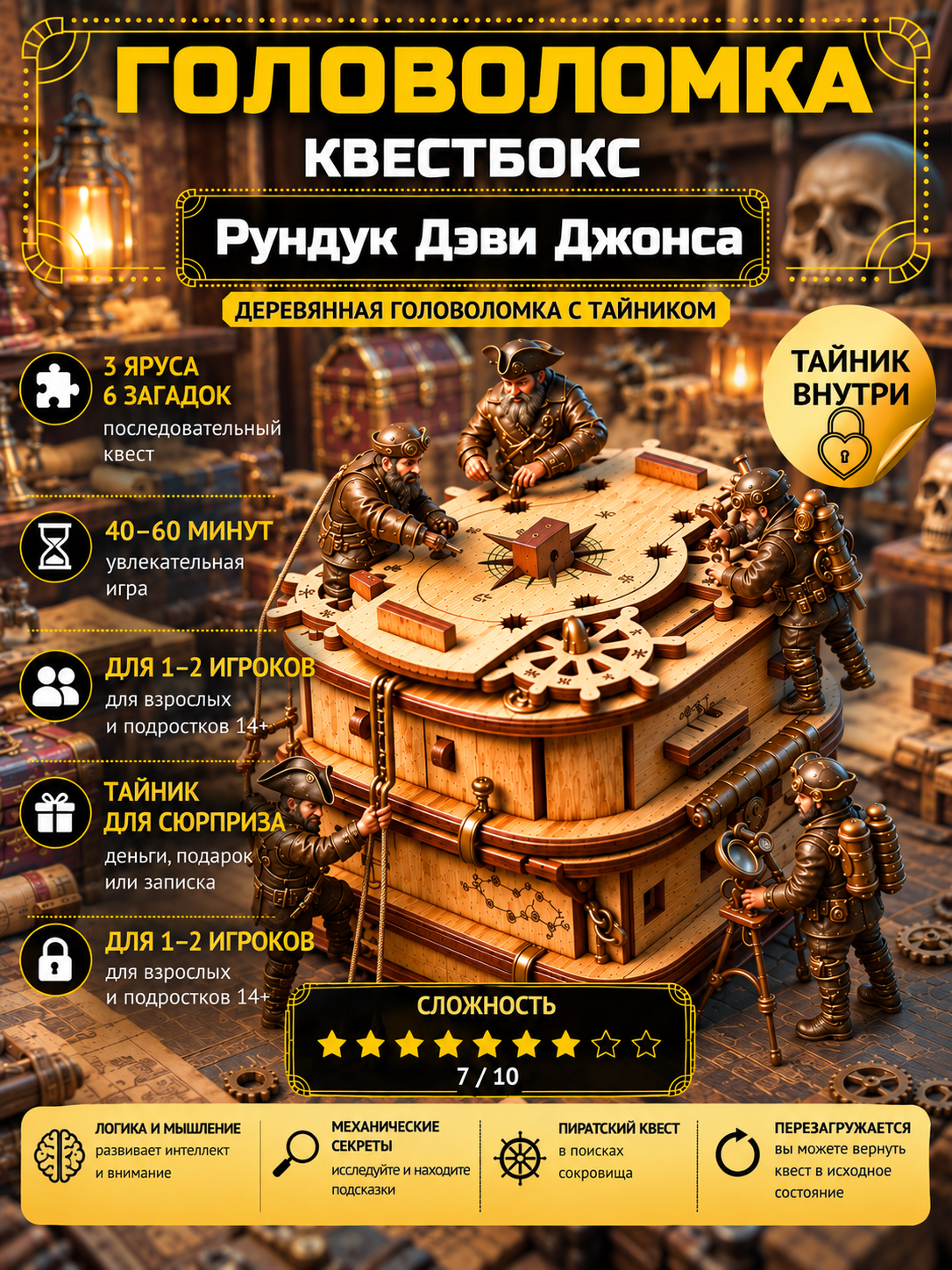 Настольная игра iDVENTURE Рундук Дэви Джонса - фото 1