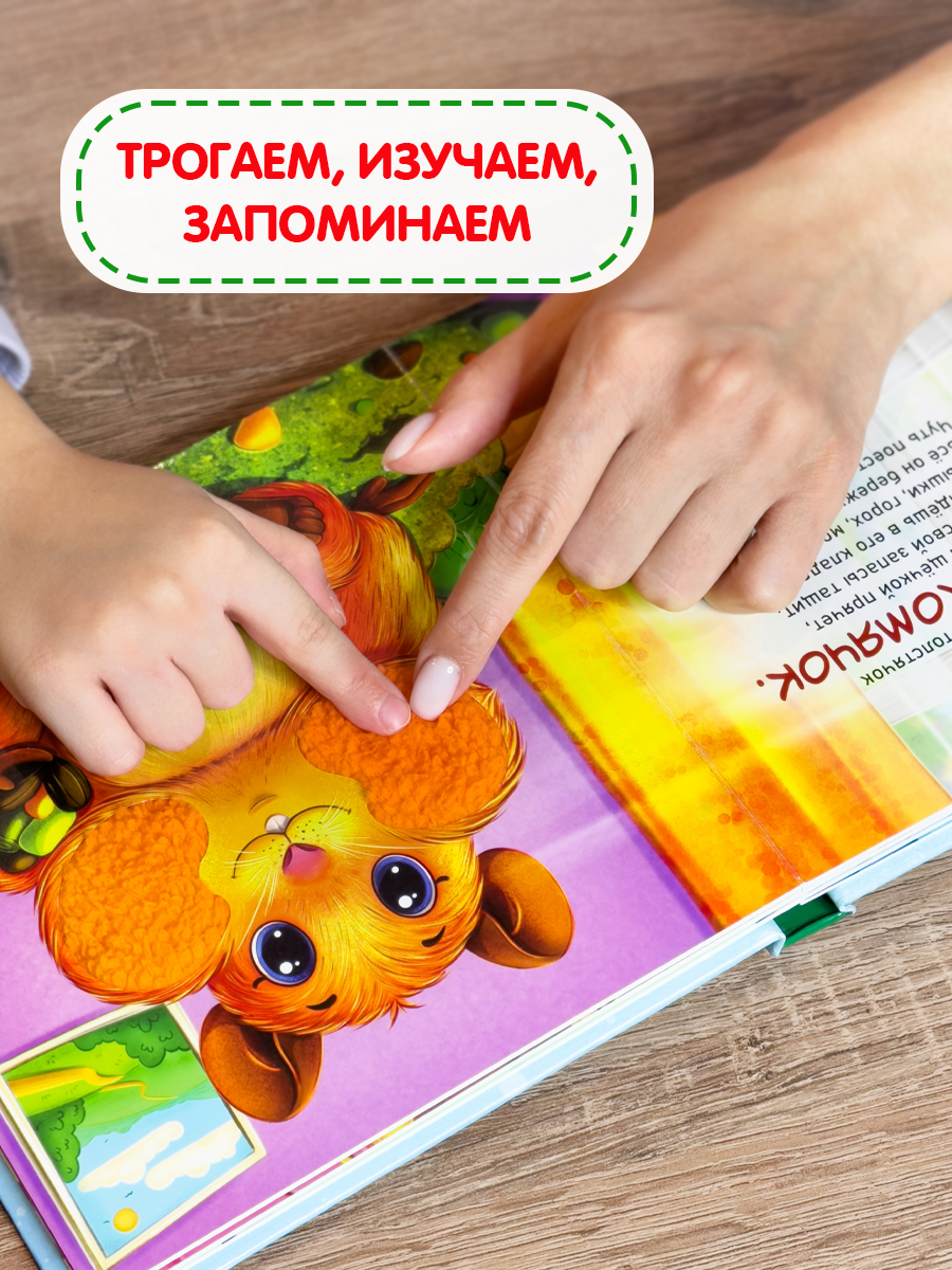 Тактильная развивающая книга игра Бигр Питомцы ТК-7 - фото 3