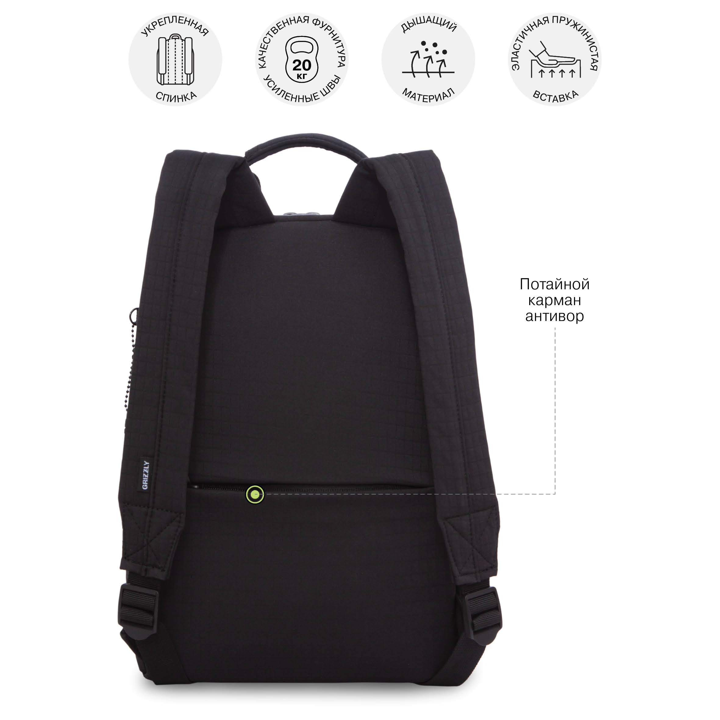 Рюкзак Grizzly Нашивка - фото 9