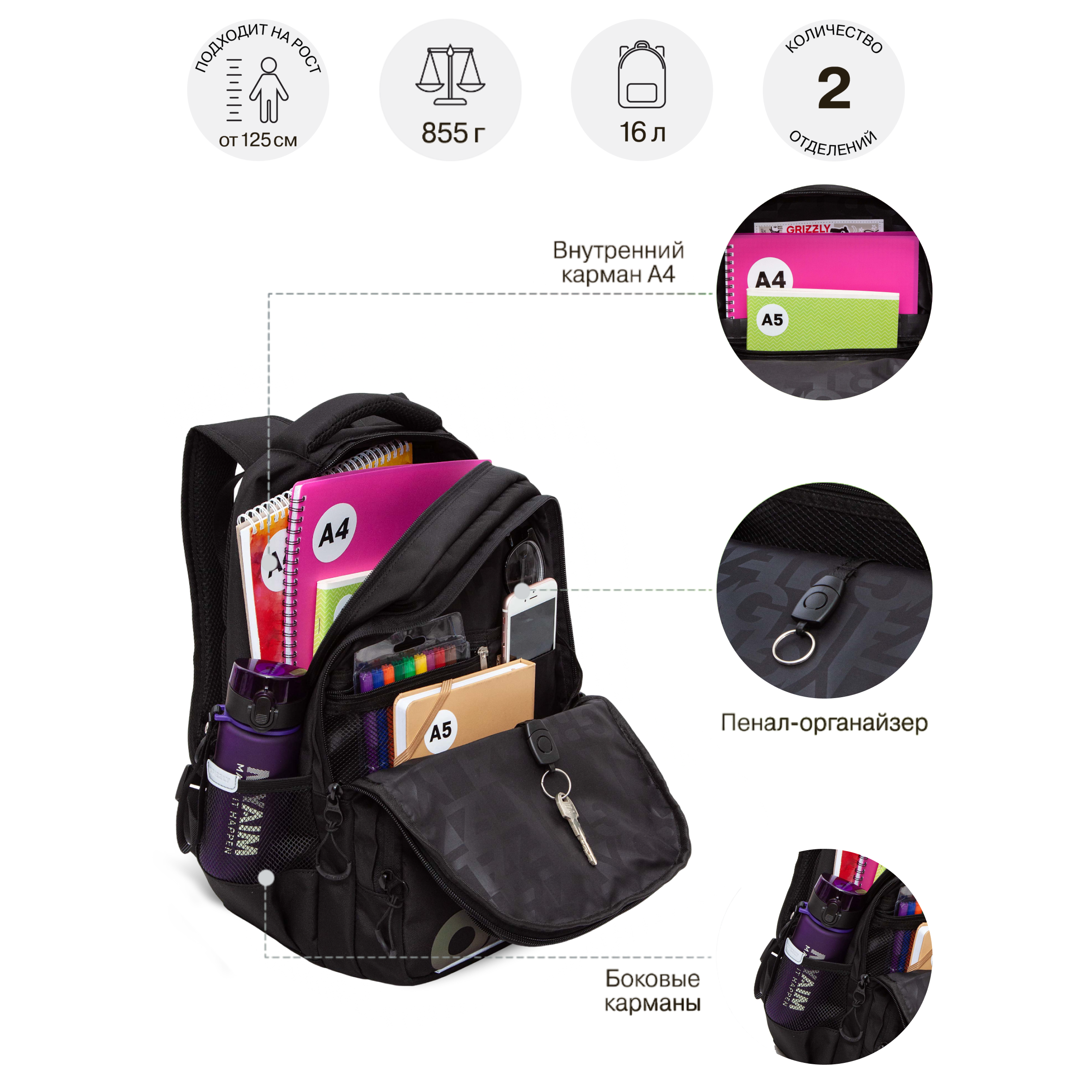 Рюкзак Grizzly Дино - фото 6