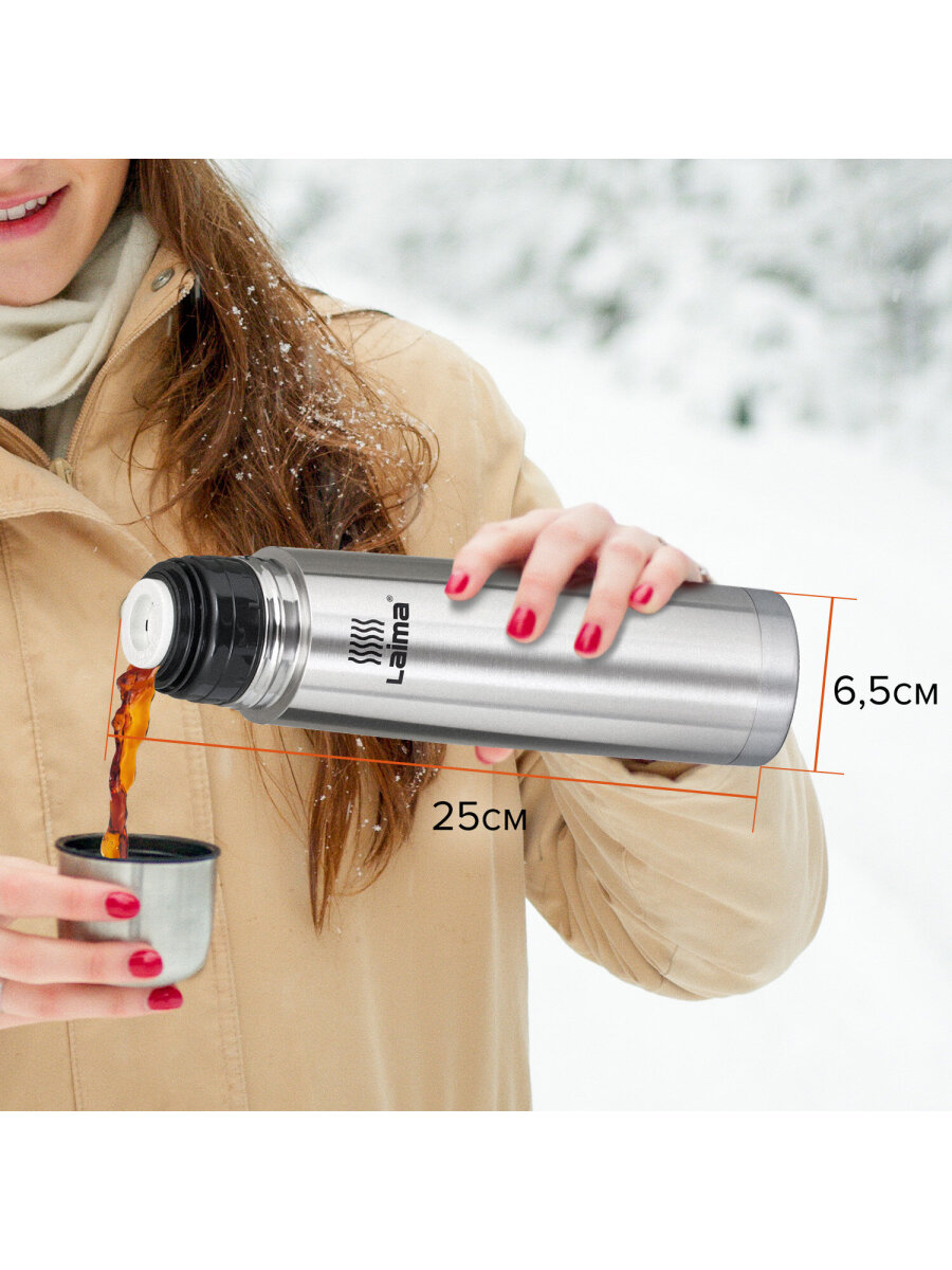 Термос Лайма классический с узким горлом нержавеющая сталь - фото 3