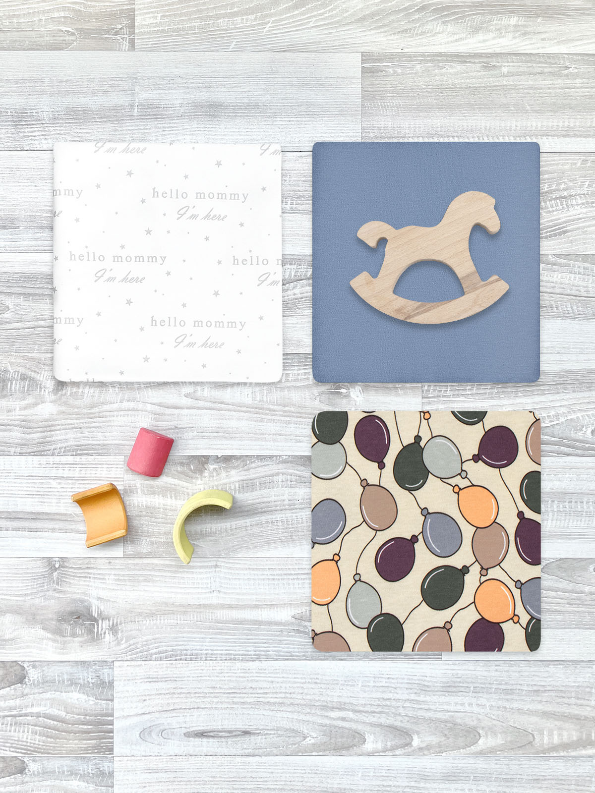 Пелёнка Mjolk Шарики/Blue Shadow/Hello Mommy трикотаж 80х80 см 3 шт. - фото 3