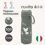 Термос-поильник детский Nuvita с мягким носиком 500 мл серый