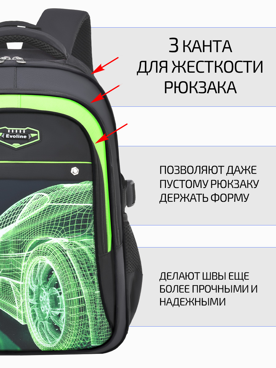 Рюкзак Evoline Гоночная машинка - фото 5