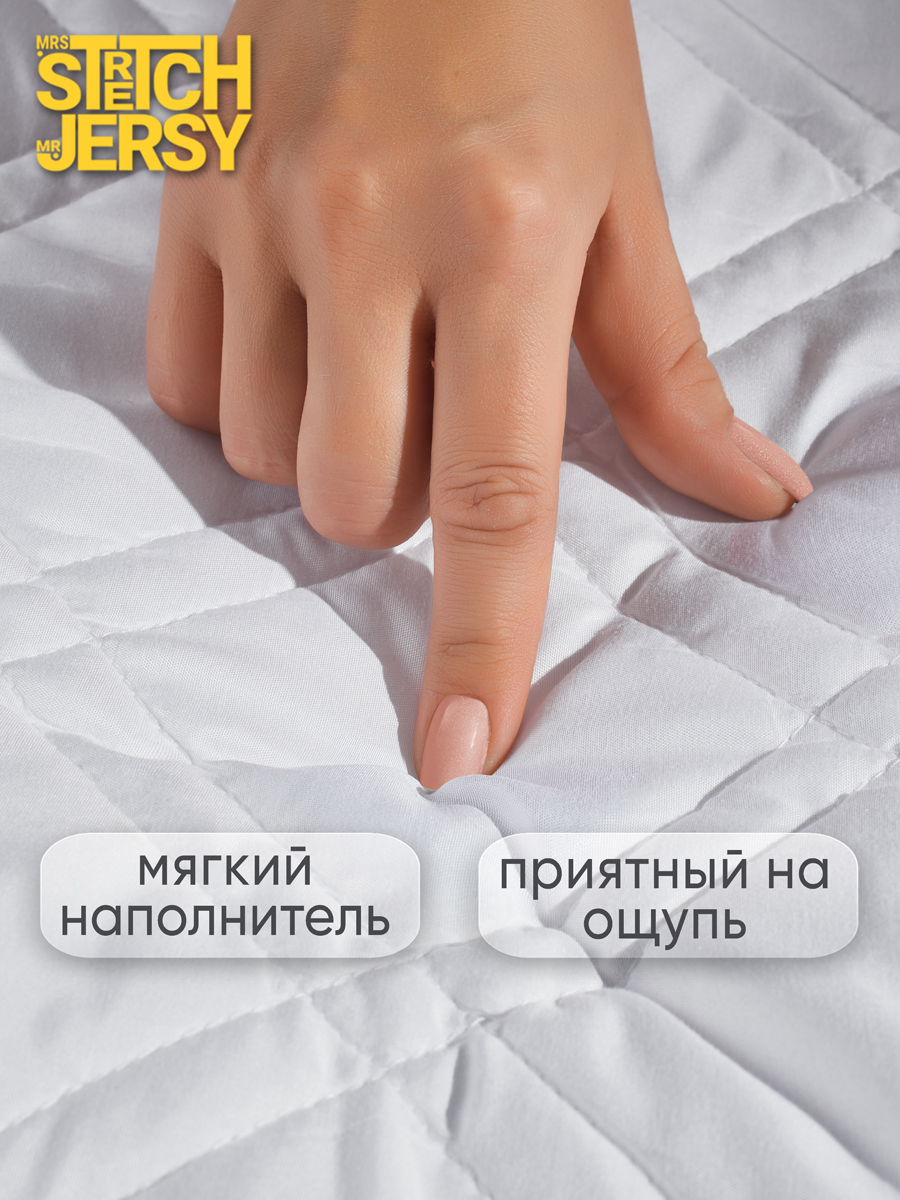 Наматрасник Mrs.Stretch Mr.Jersy Белый 200х90 - фото 5