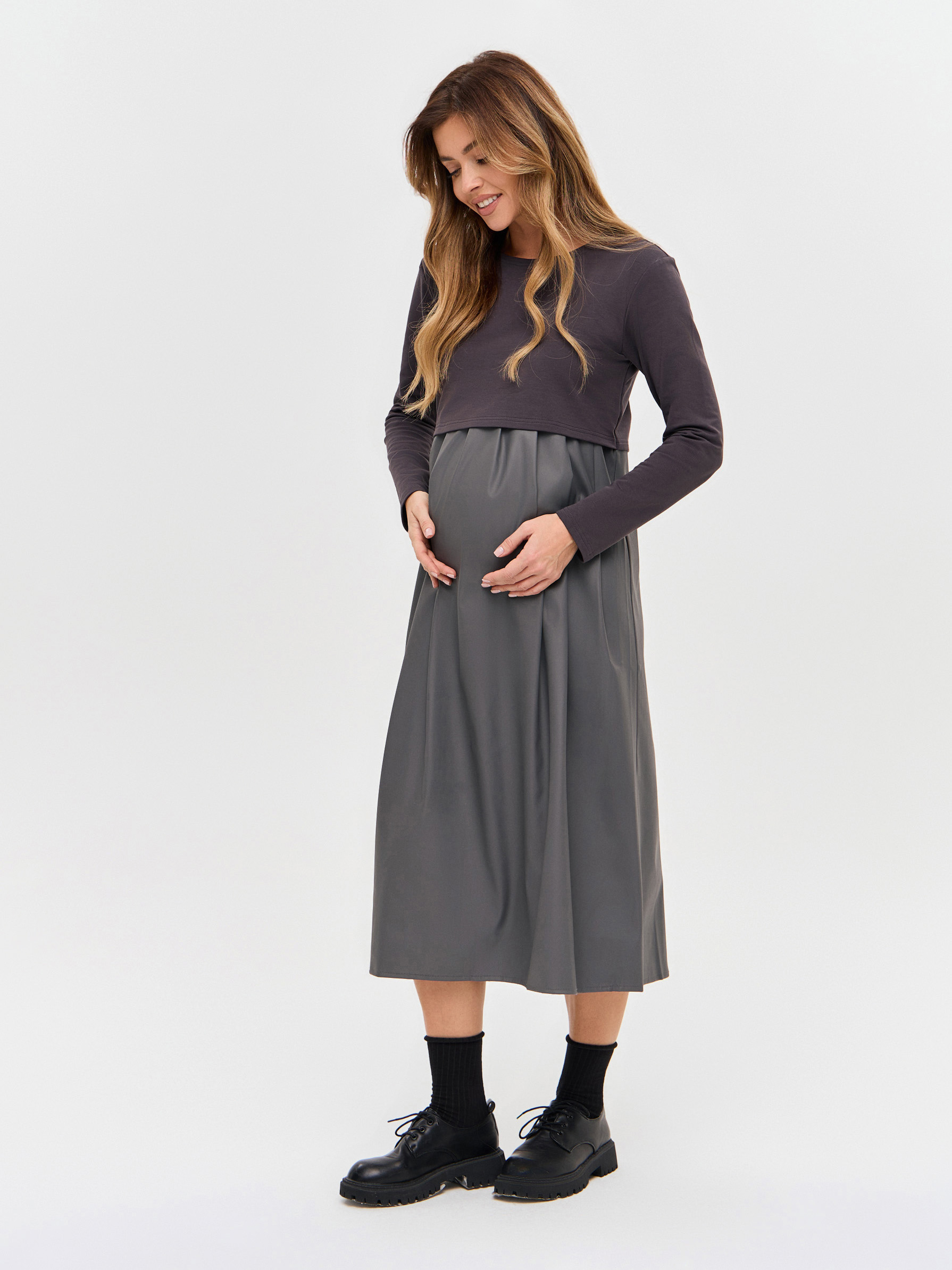 Платье для кормящих Proud Mom ПКОЖ-0500-антрацит - фото 5
