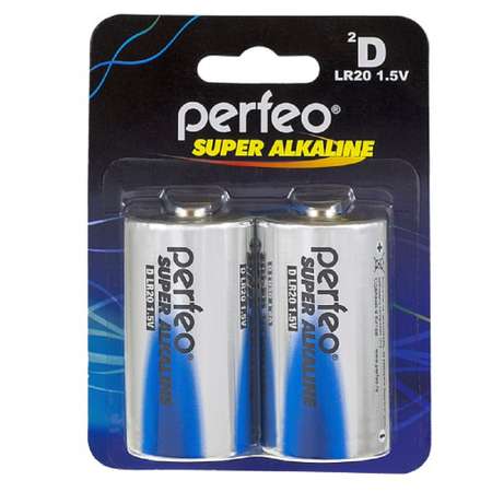 Батарейки Perfeo Super Alkaline щелочные D 2 штуки
