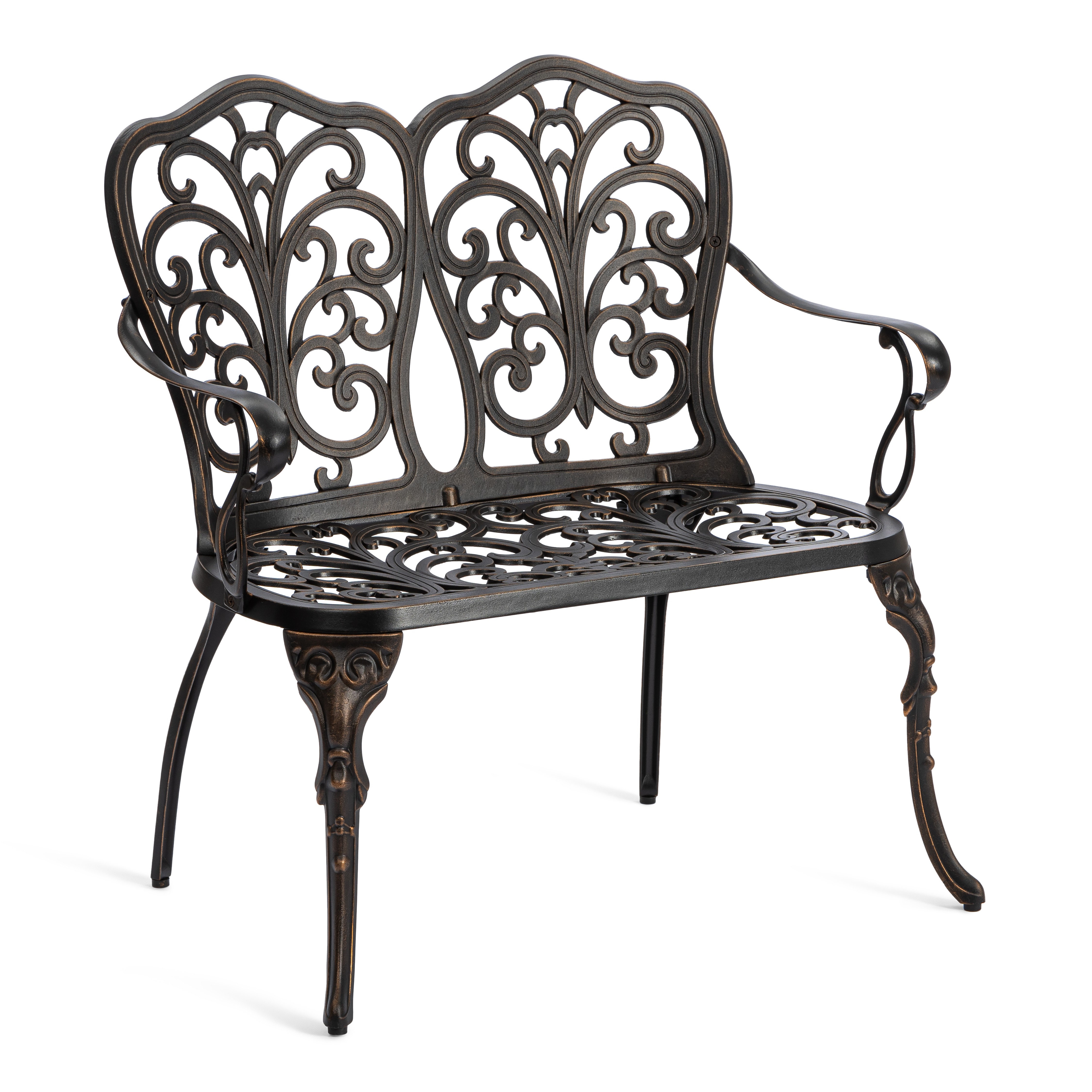Садовая скамья TETCHAIR Симфония алюминий бронзовый - фото 2
