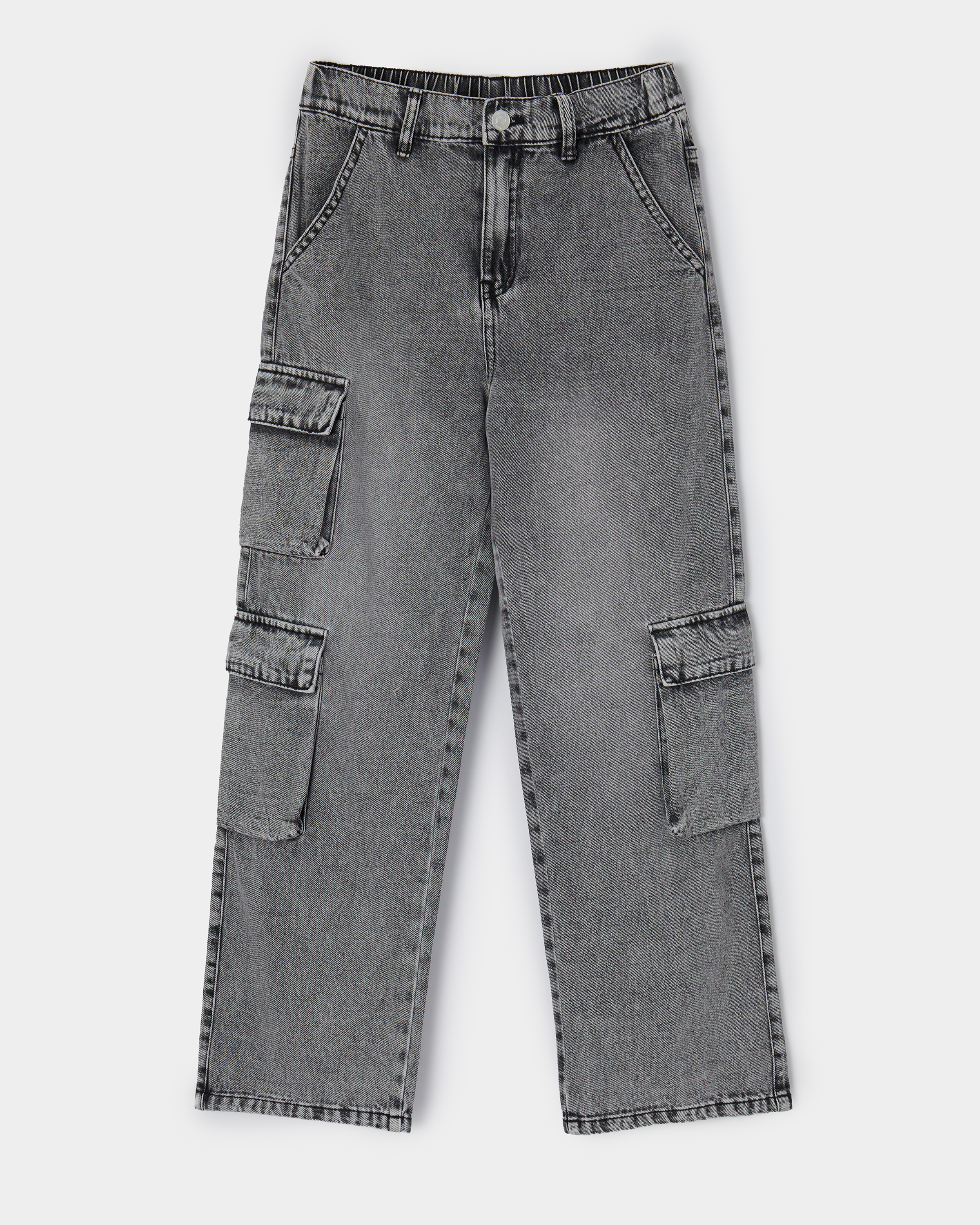 Изображение товара Джинсы Futurino для мальчика 152 прямой крой серый хлопок вискоза