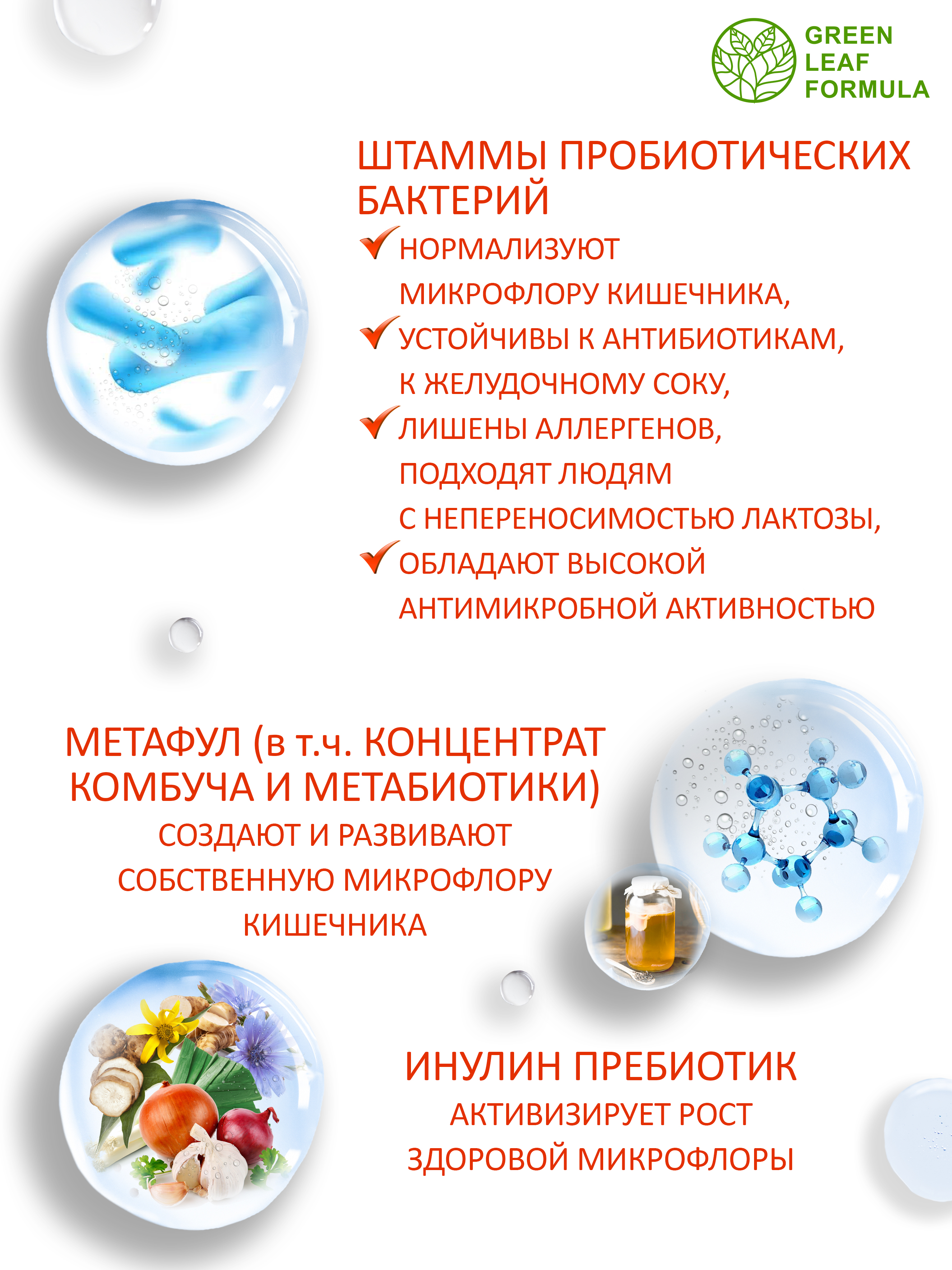 Пробиотик от акне Green Leaf Formula инулин пребиотик симбиотик для кишечника для взрослых от молочницы - фото 4