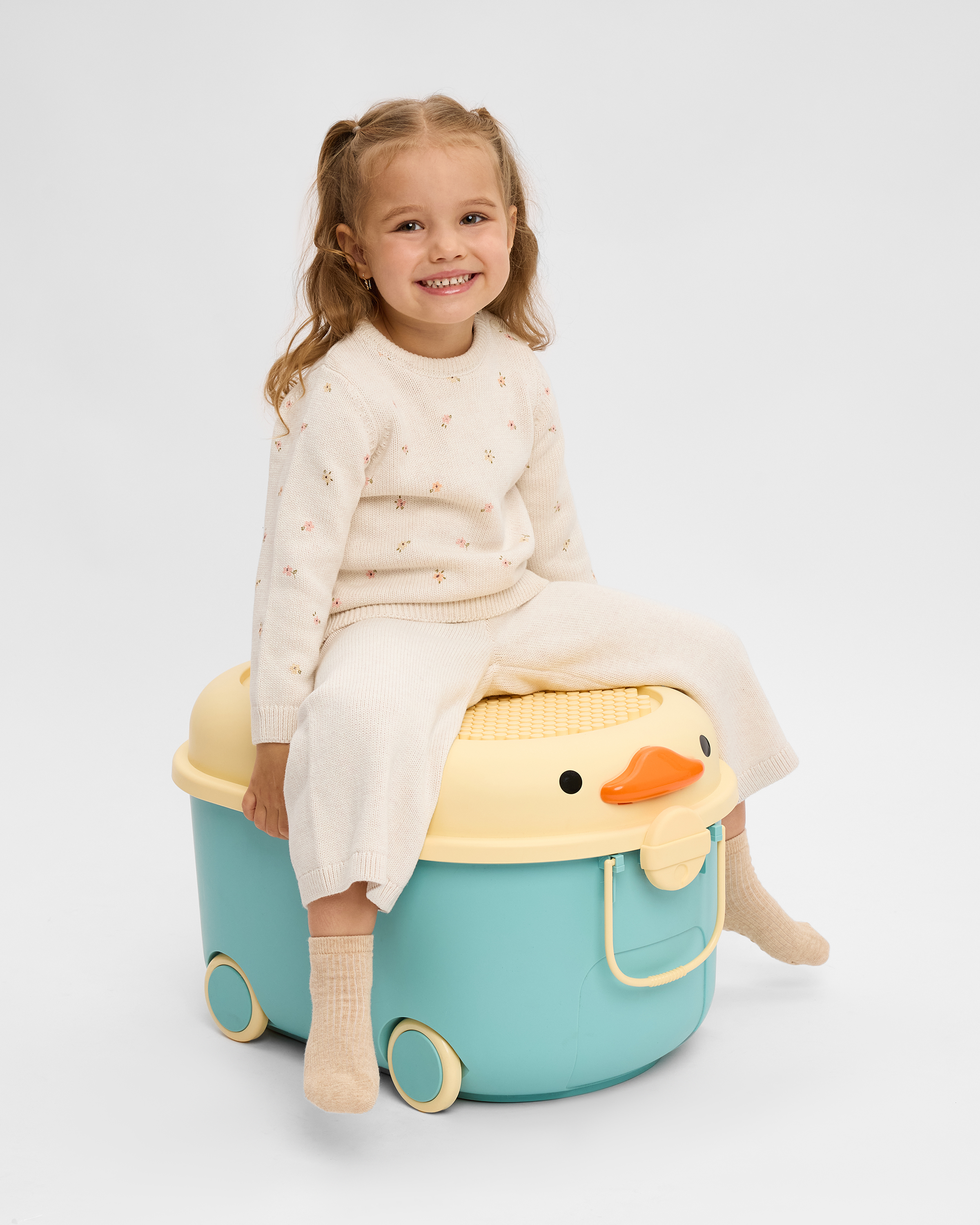 Ящик для хранения игрушек BabyGo бирюзовый - фото 5