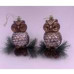 Ёлочное украшение Магия праздника Сова 2 шт 3 см