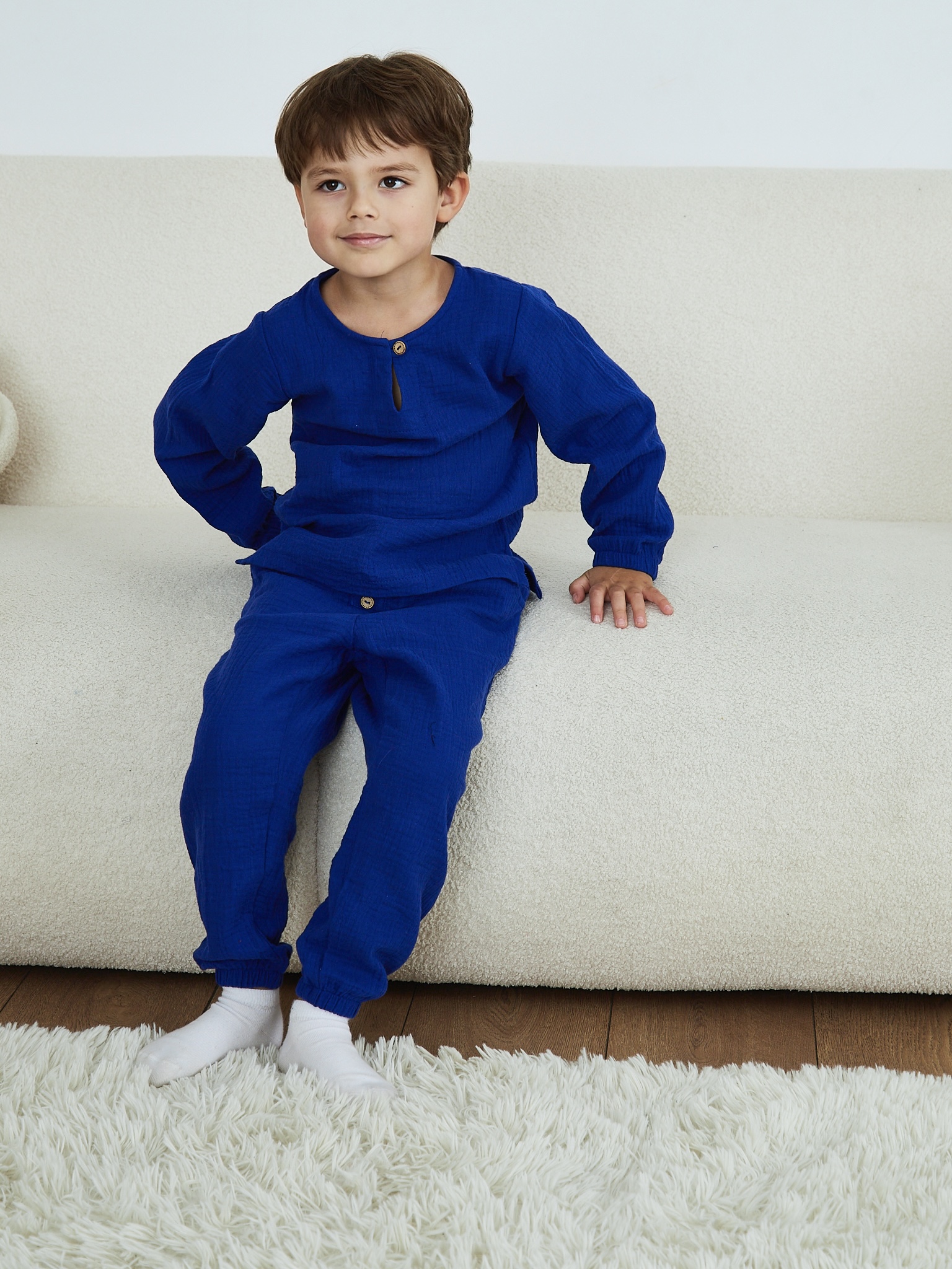 Лонгслив и брюки MOUN Костюм_муслин_индиго - фото 17