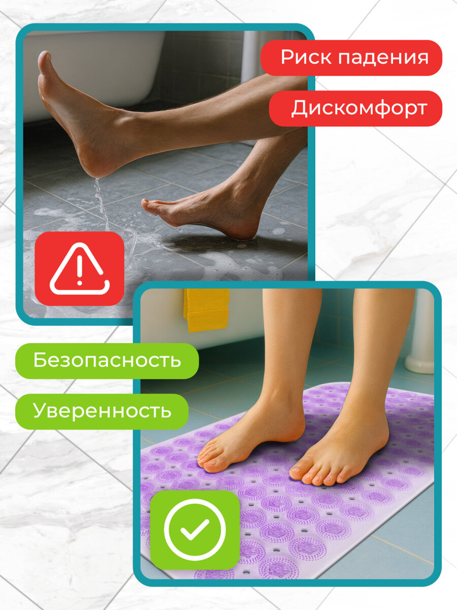 Коврик для ванной PRIMILA Цветы 38 x 71 см - фото 6