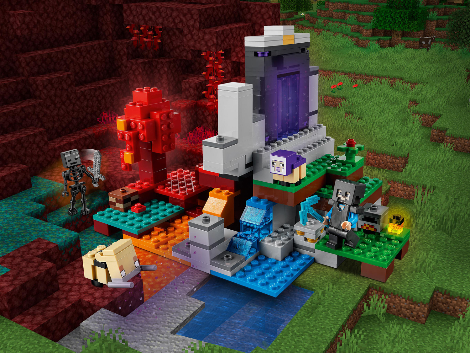 Конструктор LEGO Minecraft Разрушенный портал блочный - фото 18