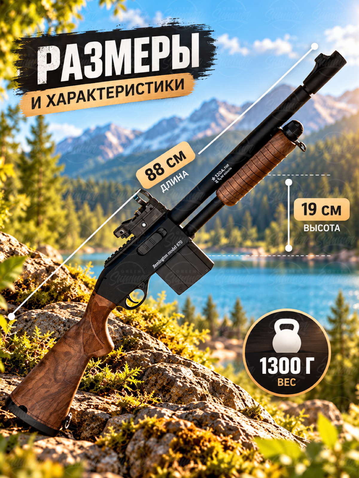 Винтовка игрушечная Green summer Remington 870 на орбизах - фото 7