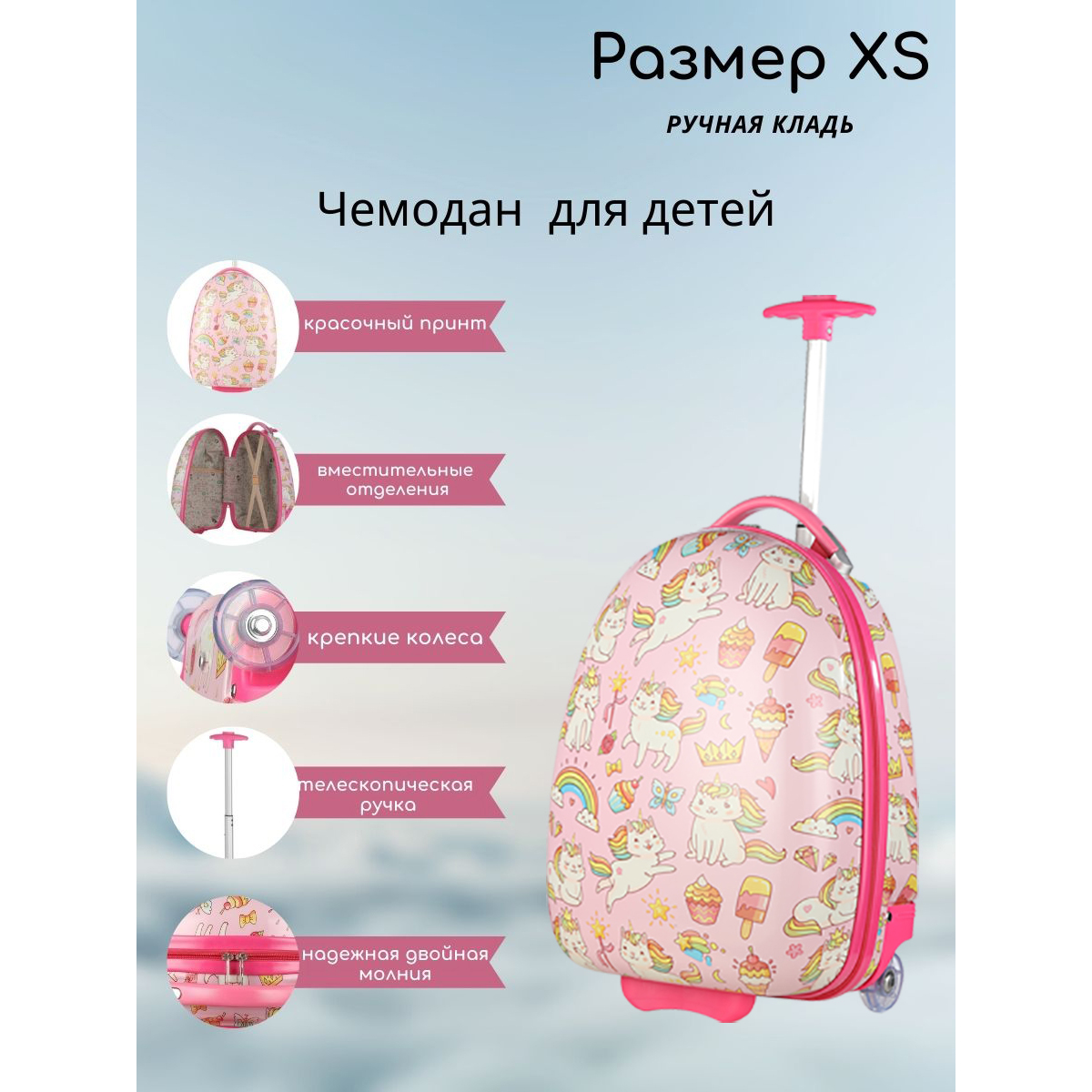 Чемодан LATS Кот-единорог - фото 13
