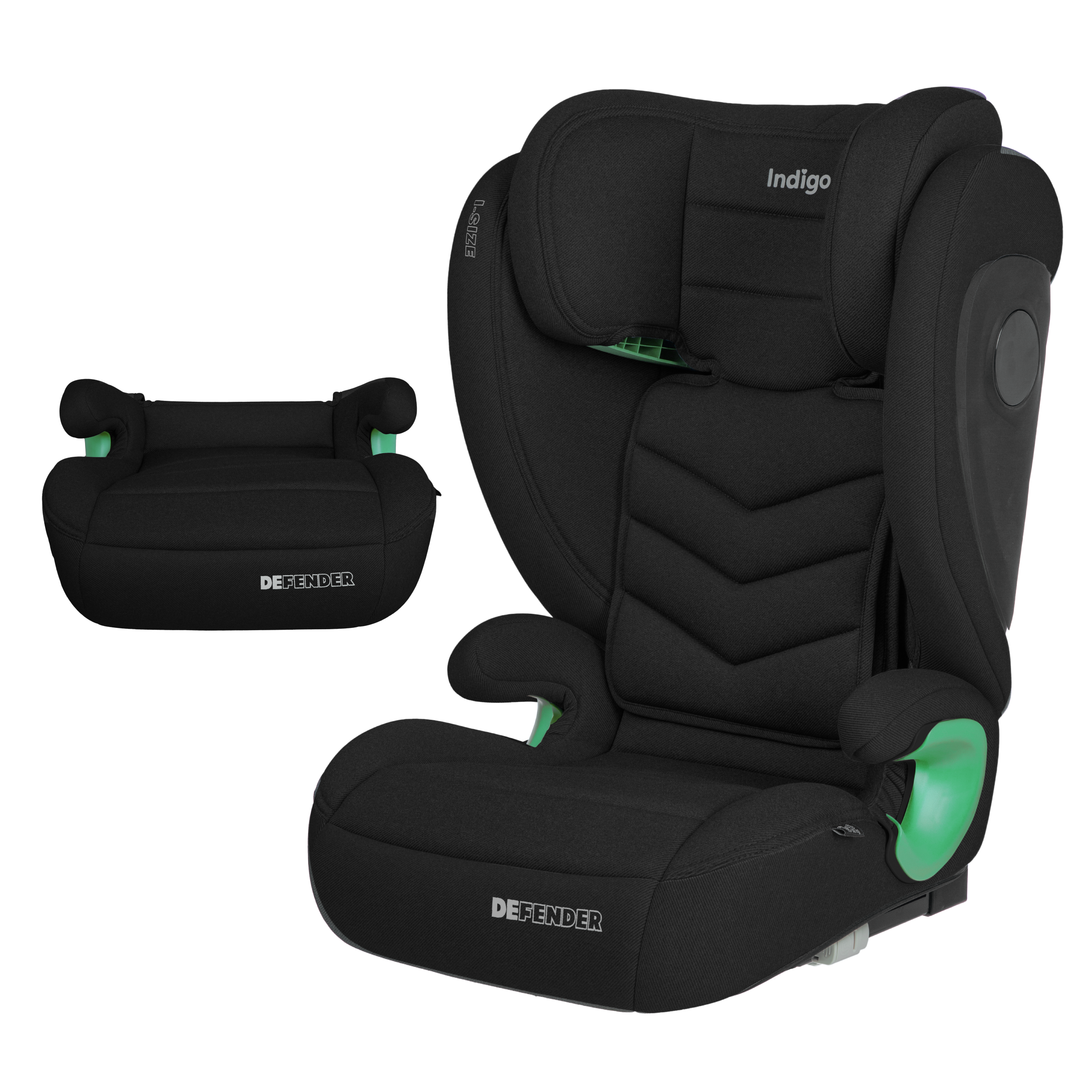 Автокресло Indigo DEFENDER, I-SIZE, черный Isofix 2/3 (15-36 кг) черный - фото 13