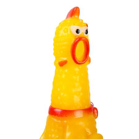 Игрушка для собак Barbaks Курица Зинаида кричащая с пищалкой малая винил 16.5см Желтая
