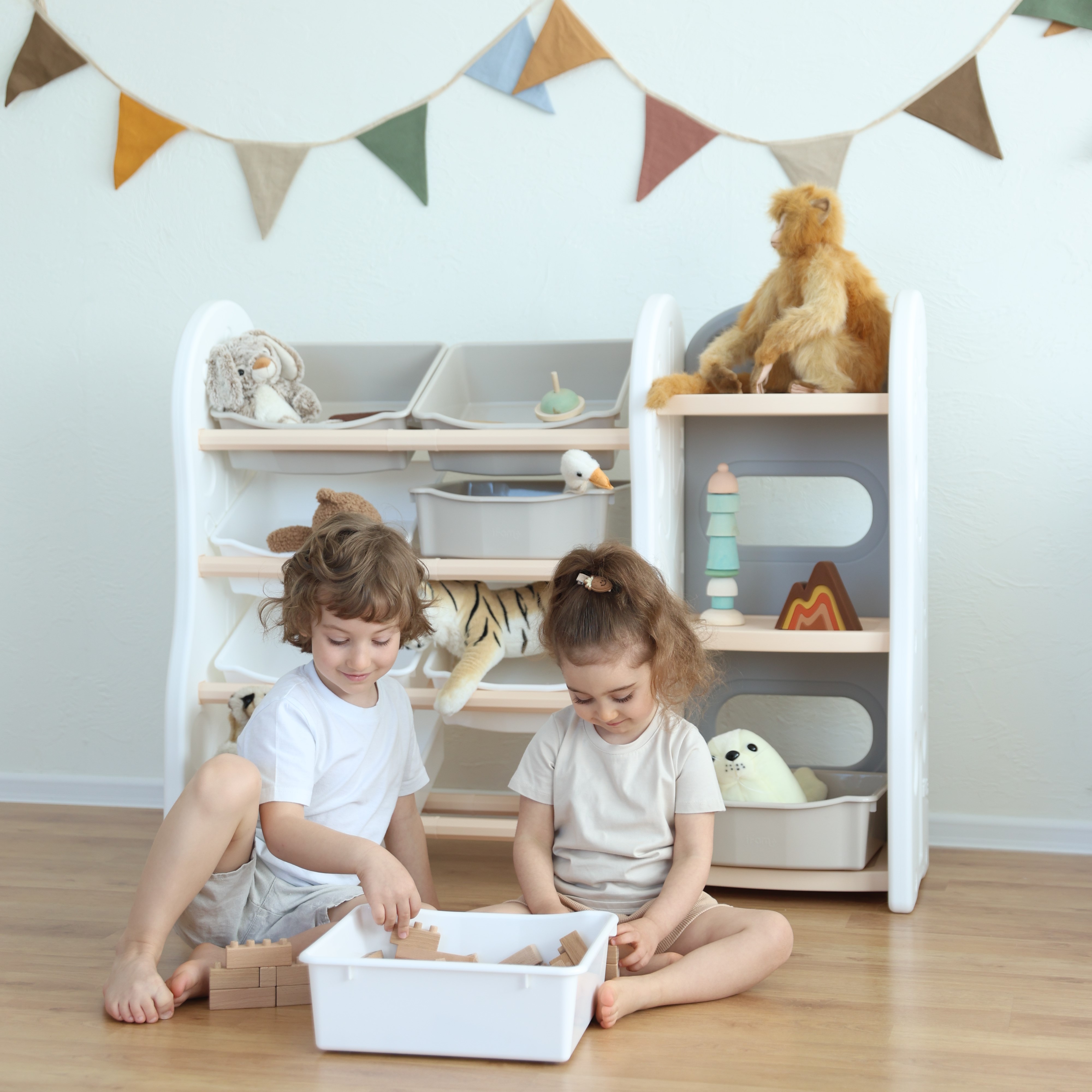 Стеллаж для игрушек Ifam DesignToy-4 бежевый - фото 21
