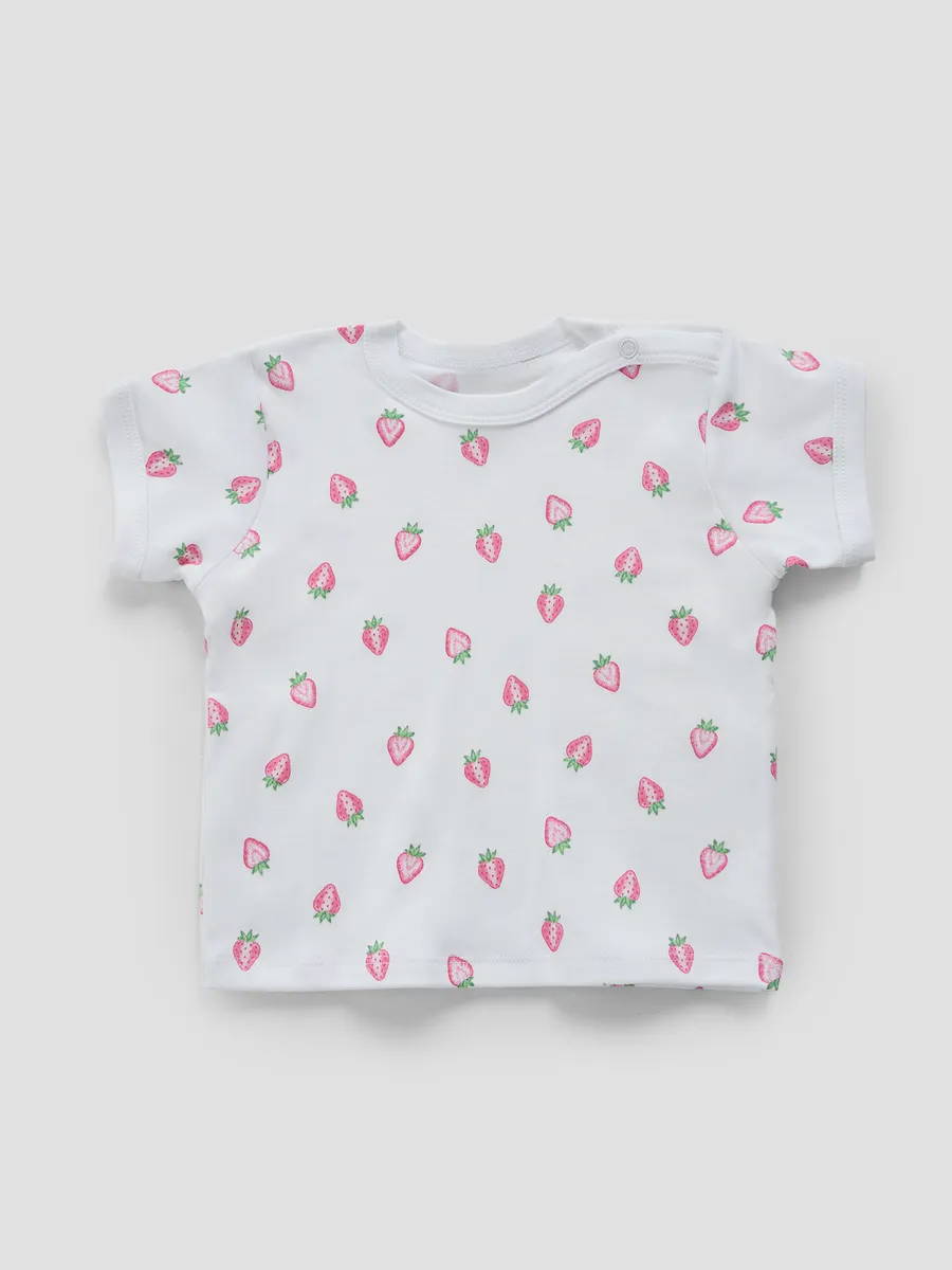 Футболка 2 шт Mark Formelle (Марк Формэль) 83108-2/розовая клетка на белом +клубничка на белом - фото 10