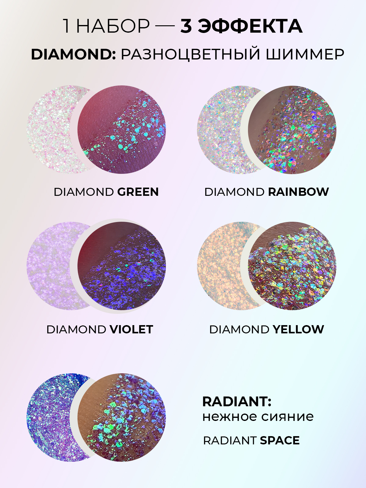 Глиттер SPLASH набор Holo 10 шт - фото 2