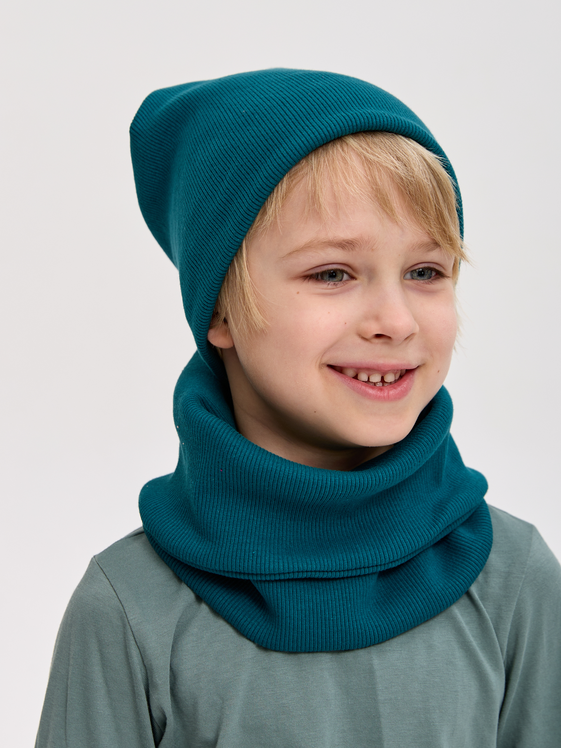 Шапка и снуд Лапушка 0258 изумрудный р.44-48 - фото 5