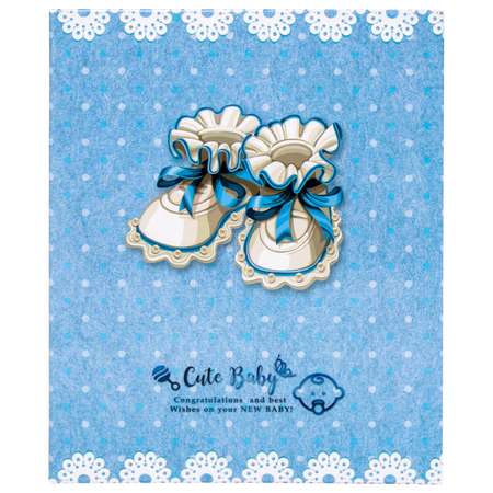 Фотоальбом Brauberg Baby shoes на 200 фото термосклейка голубой