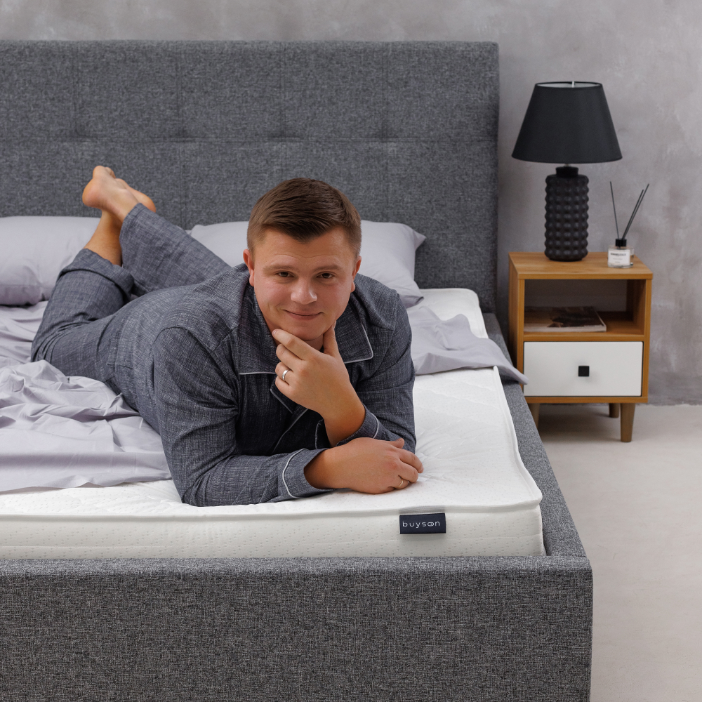 Прикроватная тумба buyson BuyDream с ящиком, 35х35х47 см Дуб крафт серый/белый - фото 13