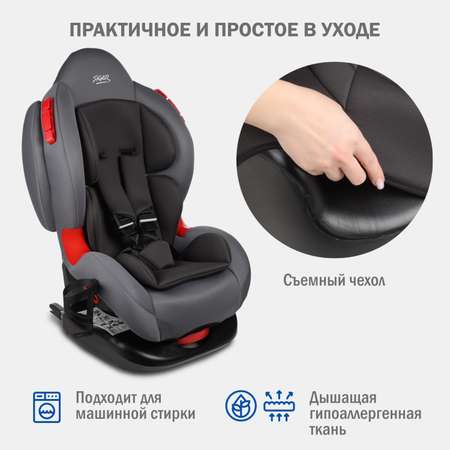 Автокресло SIGER Кокон Isofix lux 1/2 (9-25 кг) серый