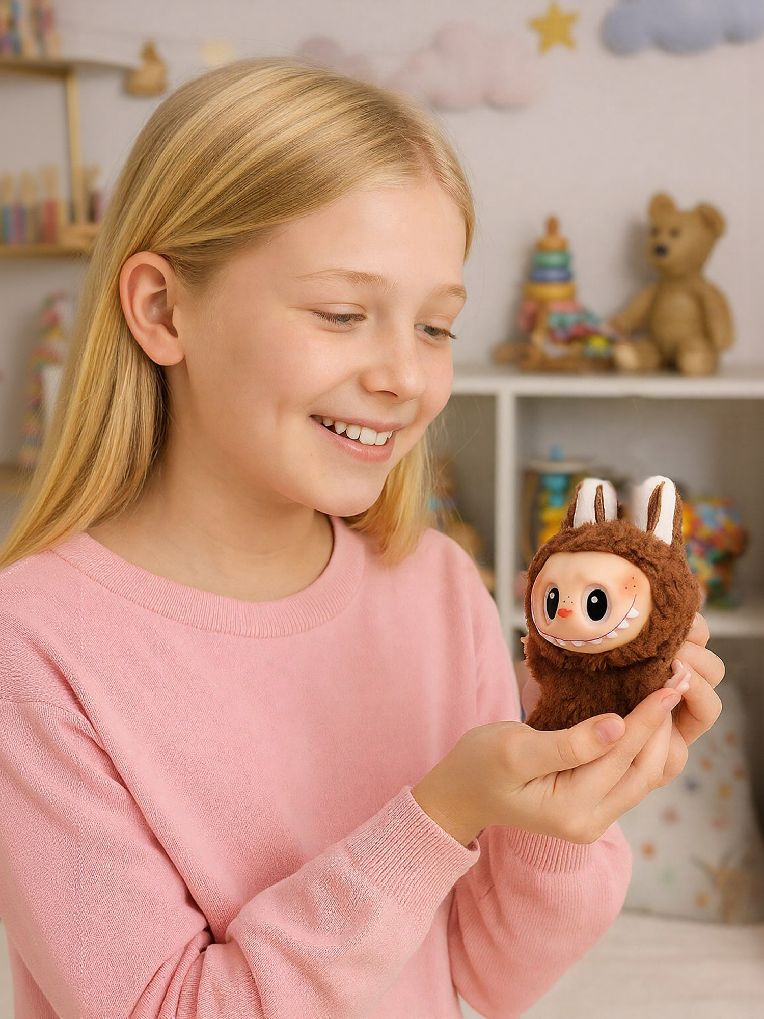 Брелок Labubu коричневый - фото 8