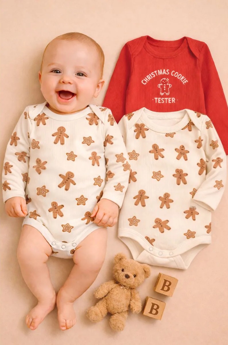 Боди 2 шт Mark Formelle (Марк Формэль) 13018-1-2/огненный красный +печеньки на сл.масле - фото 1