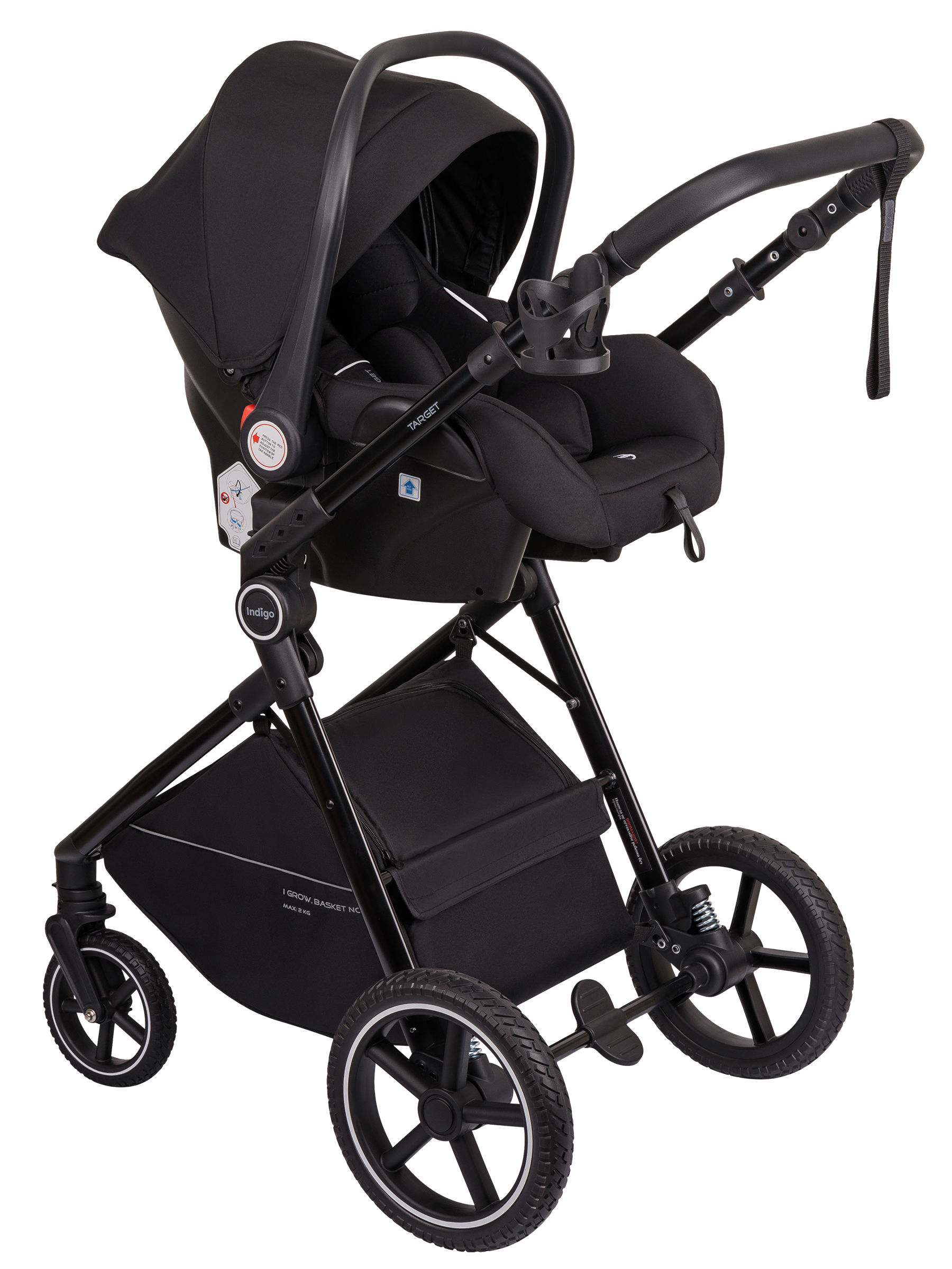Коляска трансформер Indigo Target 3в1 черный - фото 25
