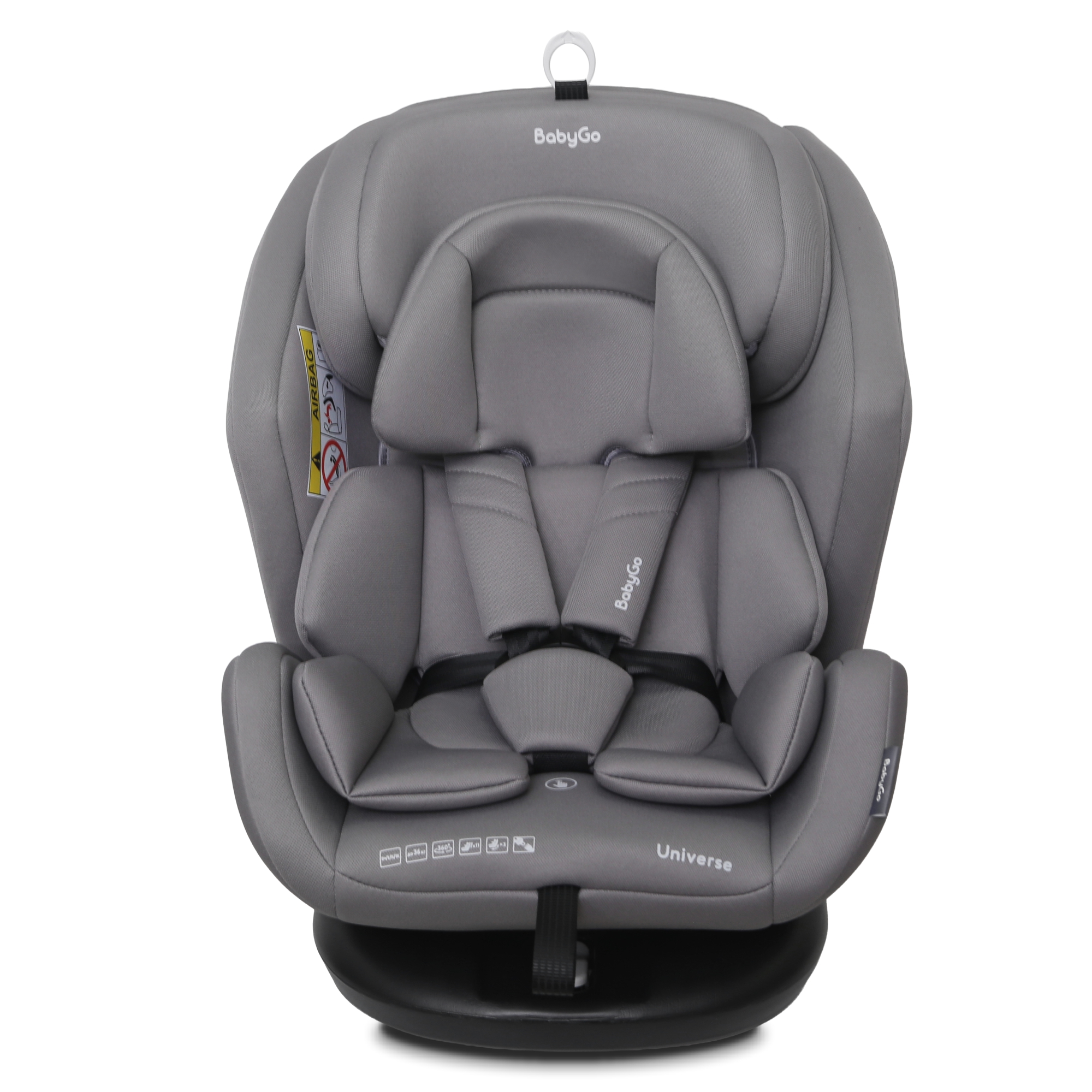 Автокресло BabyGo Universe New 0+/1/2/3 (0-36 кг) серый - фото 1
