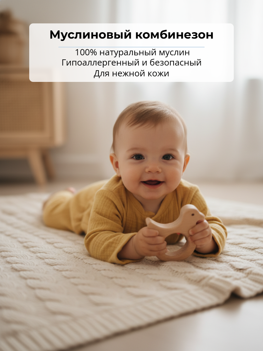 Комбинезон КВАРК лук комбинезон муслиновый для малышей - фото 2