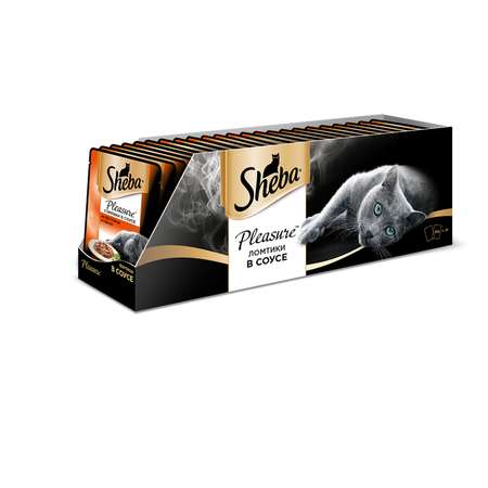 Корм влажный для кошек Sheba Pleasure 85г ломтики из телятины и языка в соусе пауч
