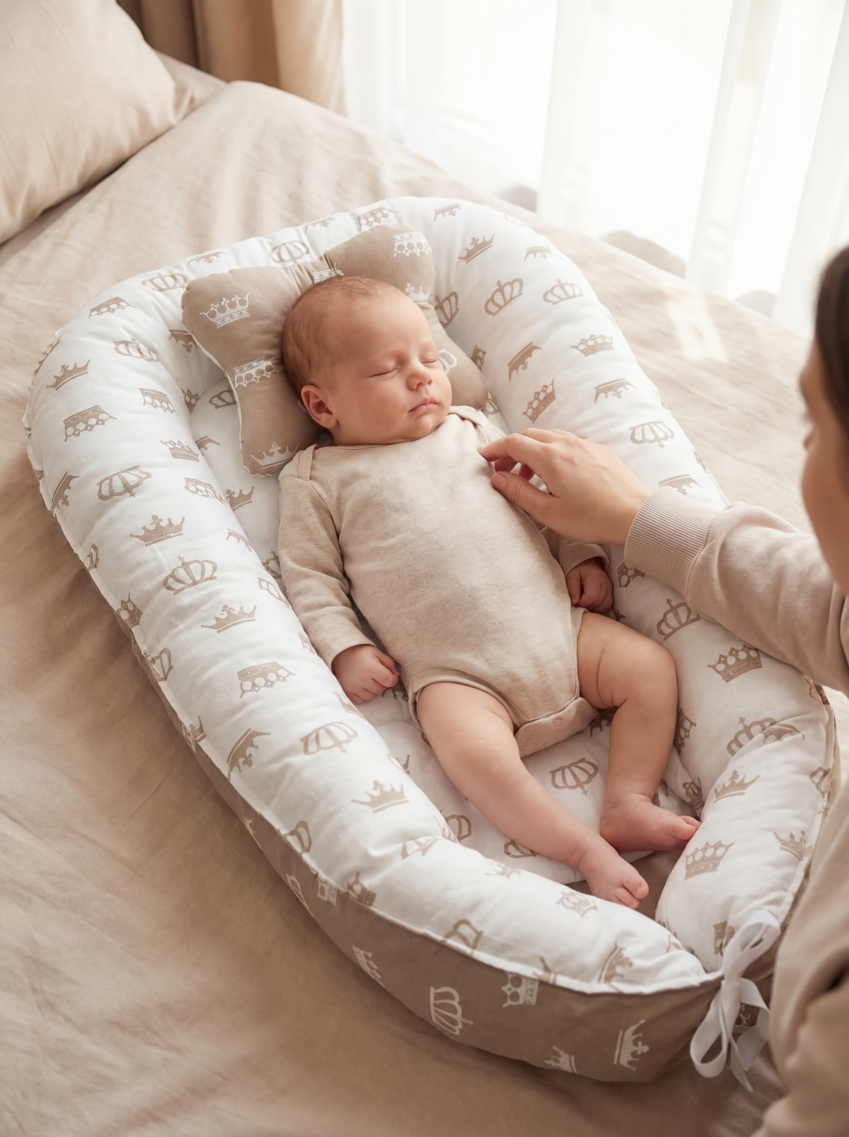 Матрас гнездышко KUZA Бежевые короны 50х90 - фото 9