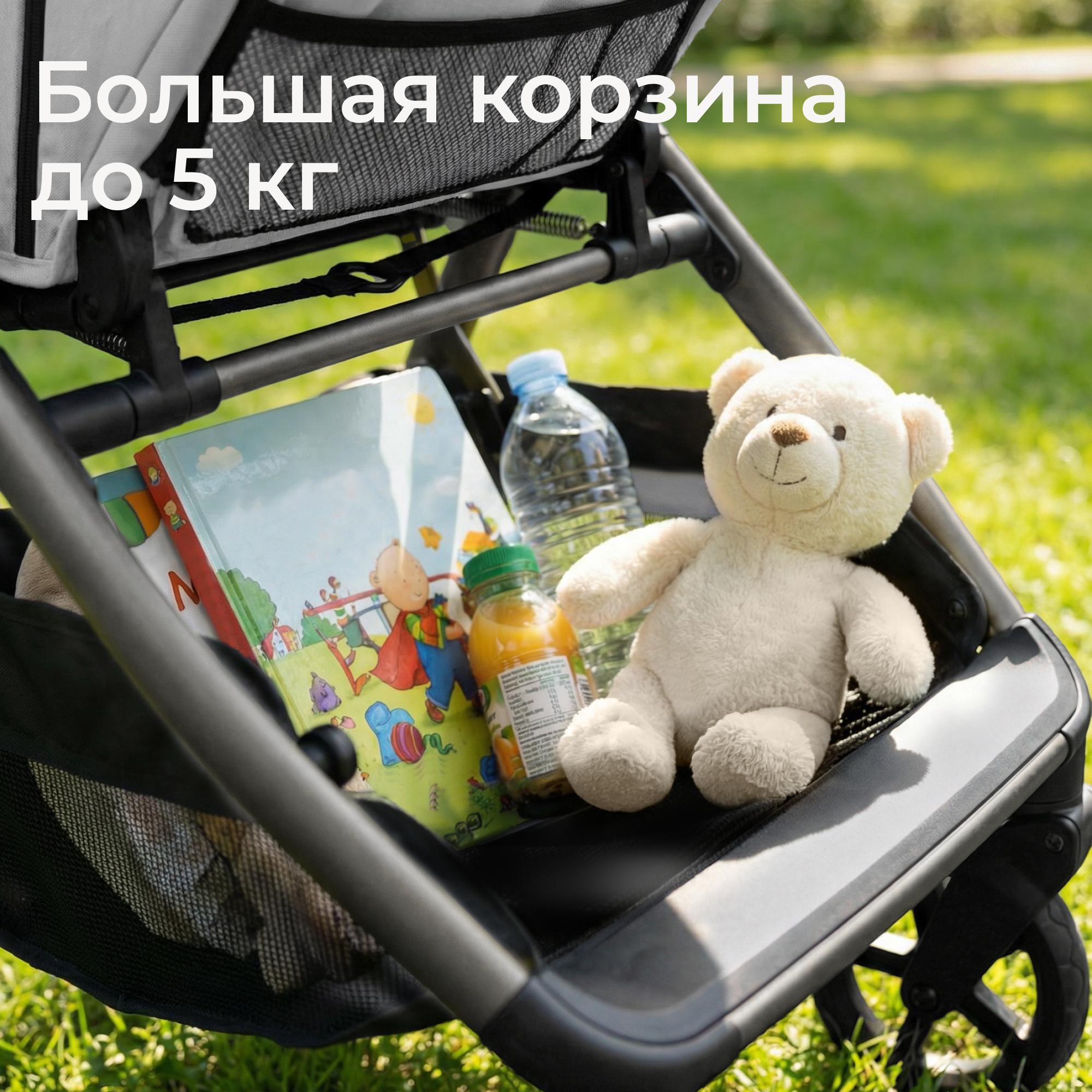 Коляска прогулочная UNIX Kids Vento с нагрузкой до 22 кг серый - фото 14