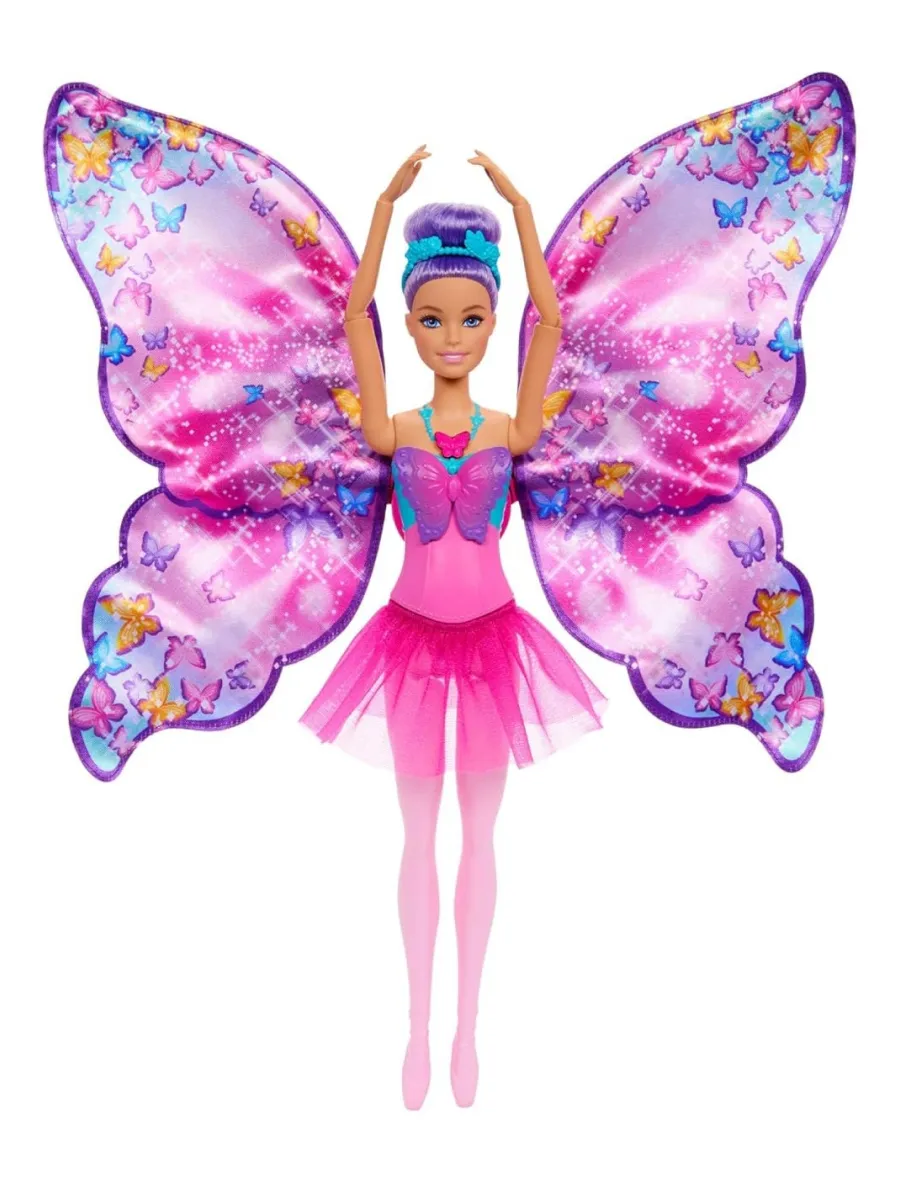 Кукла модельная Barbie с крыльями бабочки высота 29 см HXJ10 - фото 4