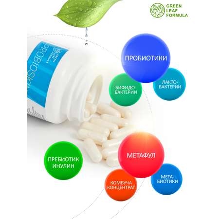 Пробиотик от акне Green Leaf Formula инулин пребиотик симбиотик для кишечника для взрослых от молочницы