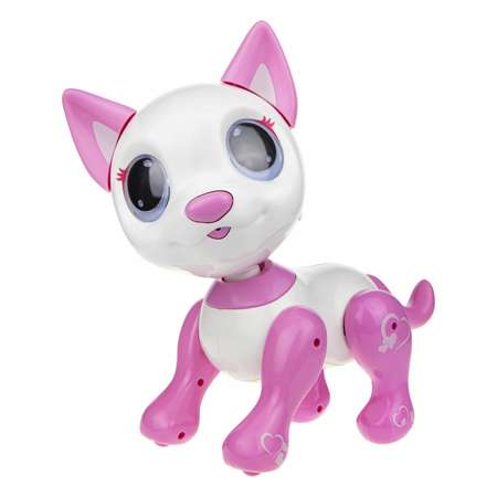 Интерактивная игрушка Robo Pets Робо-котёнок белый/розовый