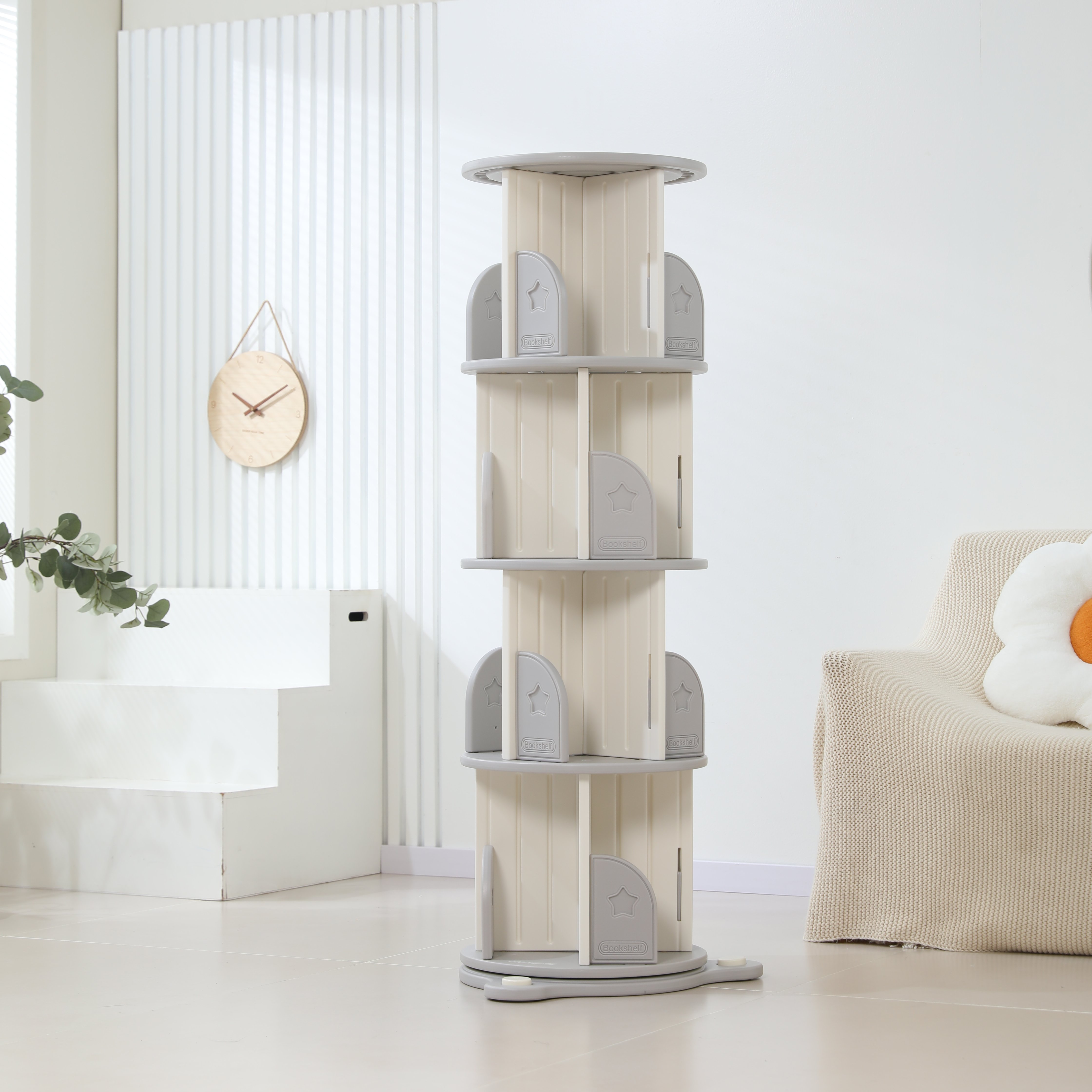 Стеллаж для книг UNIX Kids Star 4 levels Grey - фото 18