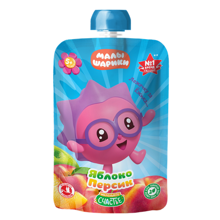 Пюре Малышарики Яблоко-персик с 5 мес 85 г