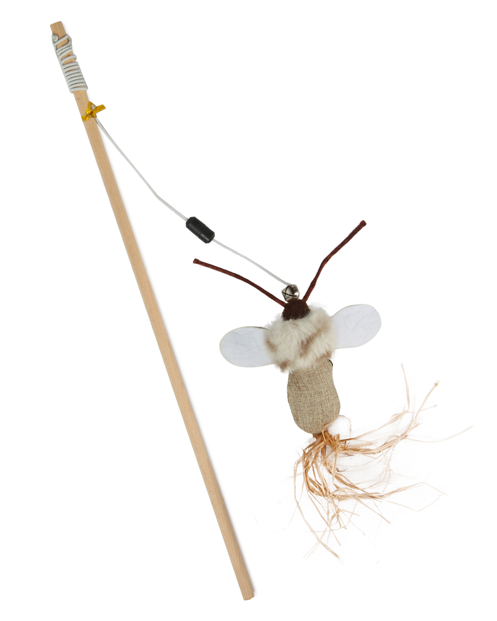 Игрушка для кошек Barbaks Дразнилка с кошачьей мятой с натуральными перьями и бубенчиком 40см - фото 4