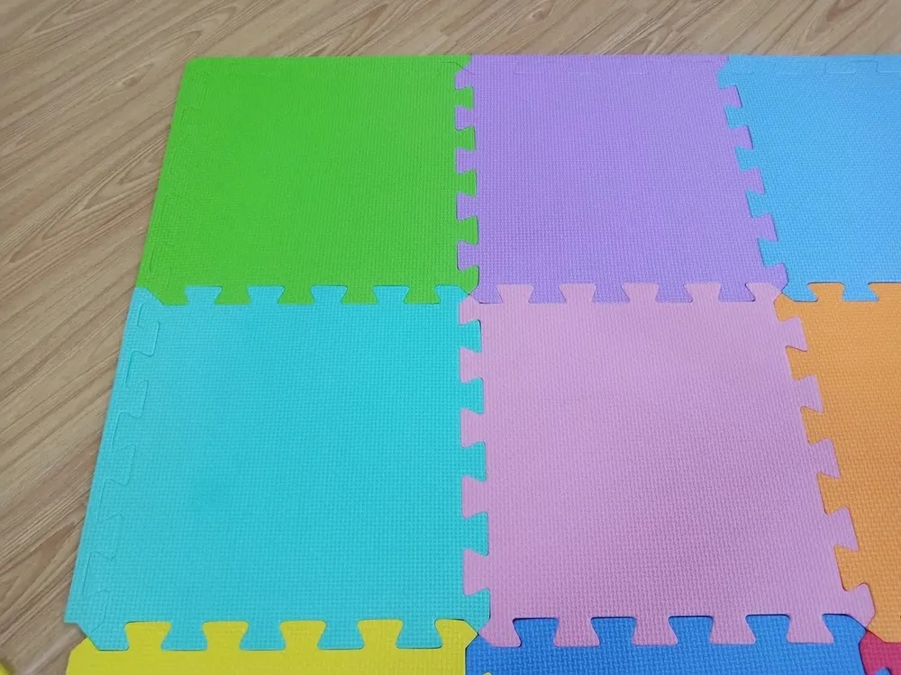 Коврик пазл детский WellMat игровой Радуга 30x30x1 см 9 шт. с окантовкой игровой развивающий для ползания - фото 4