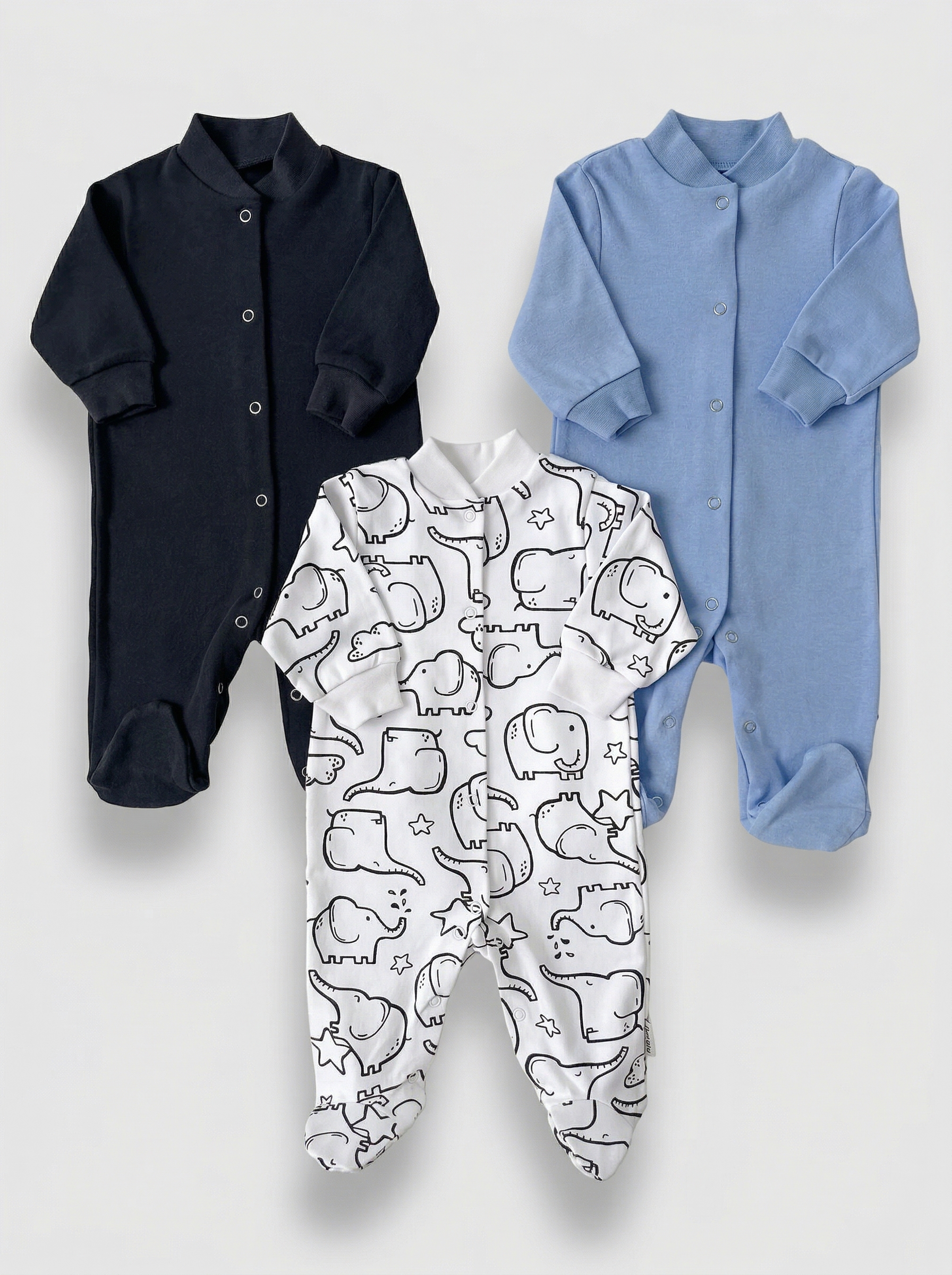 Комбинезон 3 шт Супер Пупс нбр/3пр/ком/сл/SK18небесныймокрыйасфальтслоники - фото 1