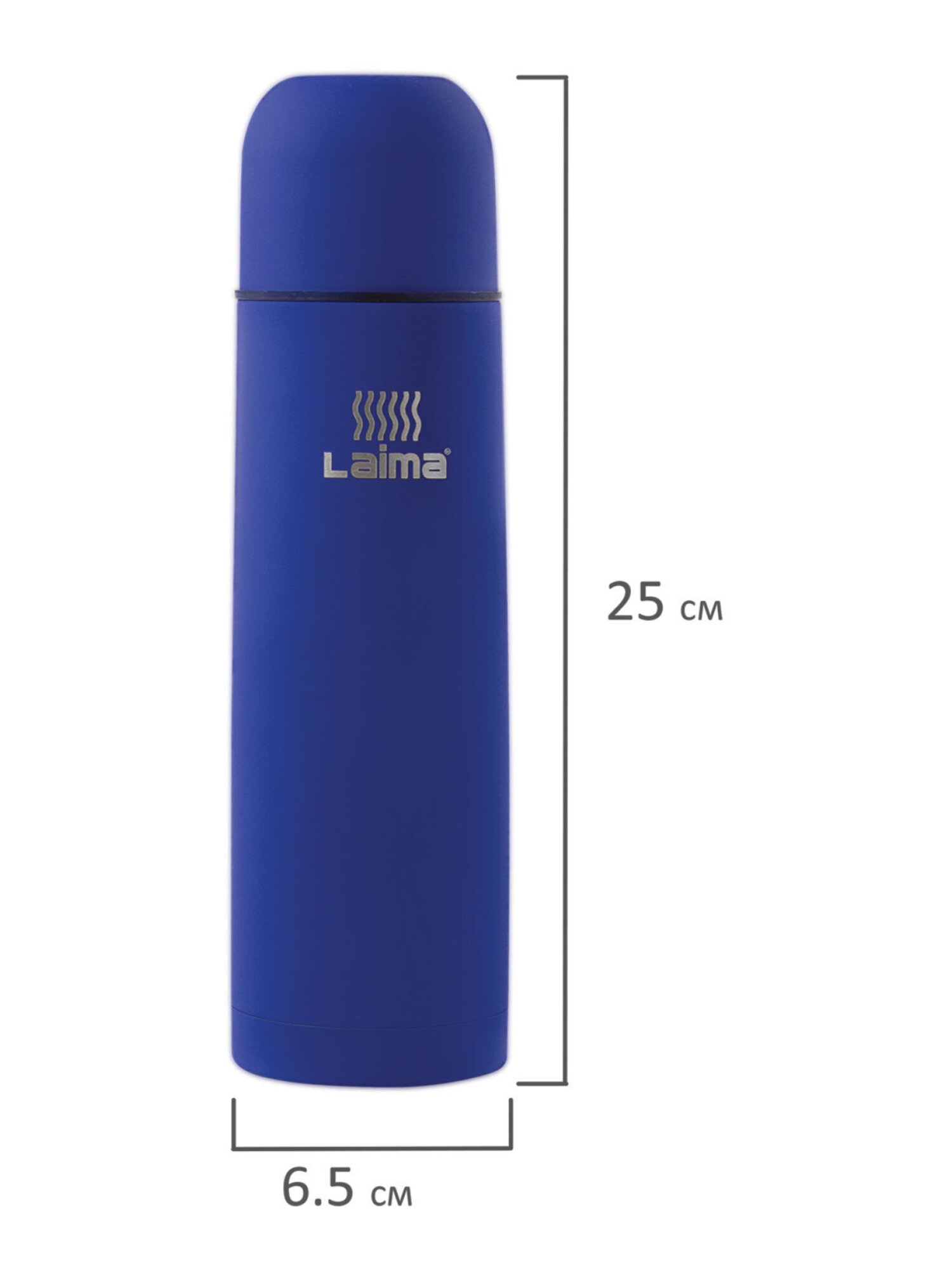 Термос Лайма классический с узким горлом 0.5 л нержавеющая сталь синий - фото 19