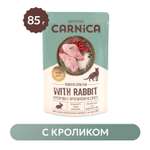 Корм для кошек Carnica 85г с кроликом для здоровья мочевыделительной системы кусочки в соусе консервированный