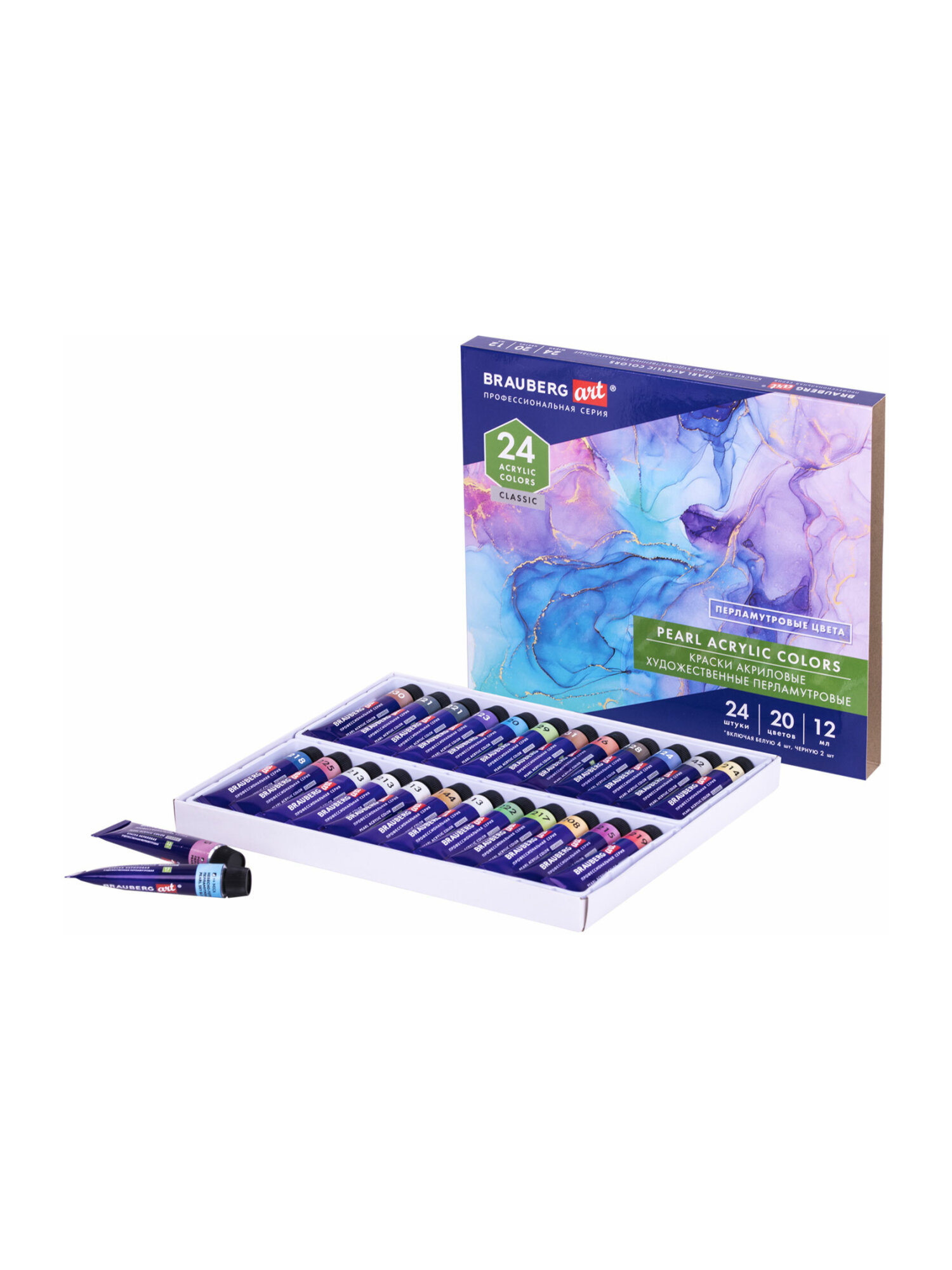 Краски акриловые Brauberg 24 цв. - фото 16